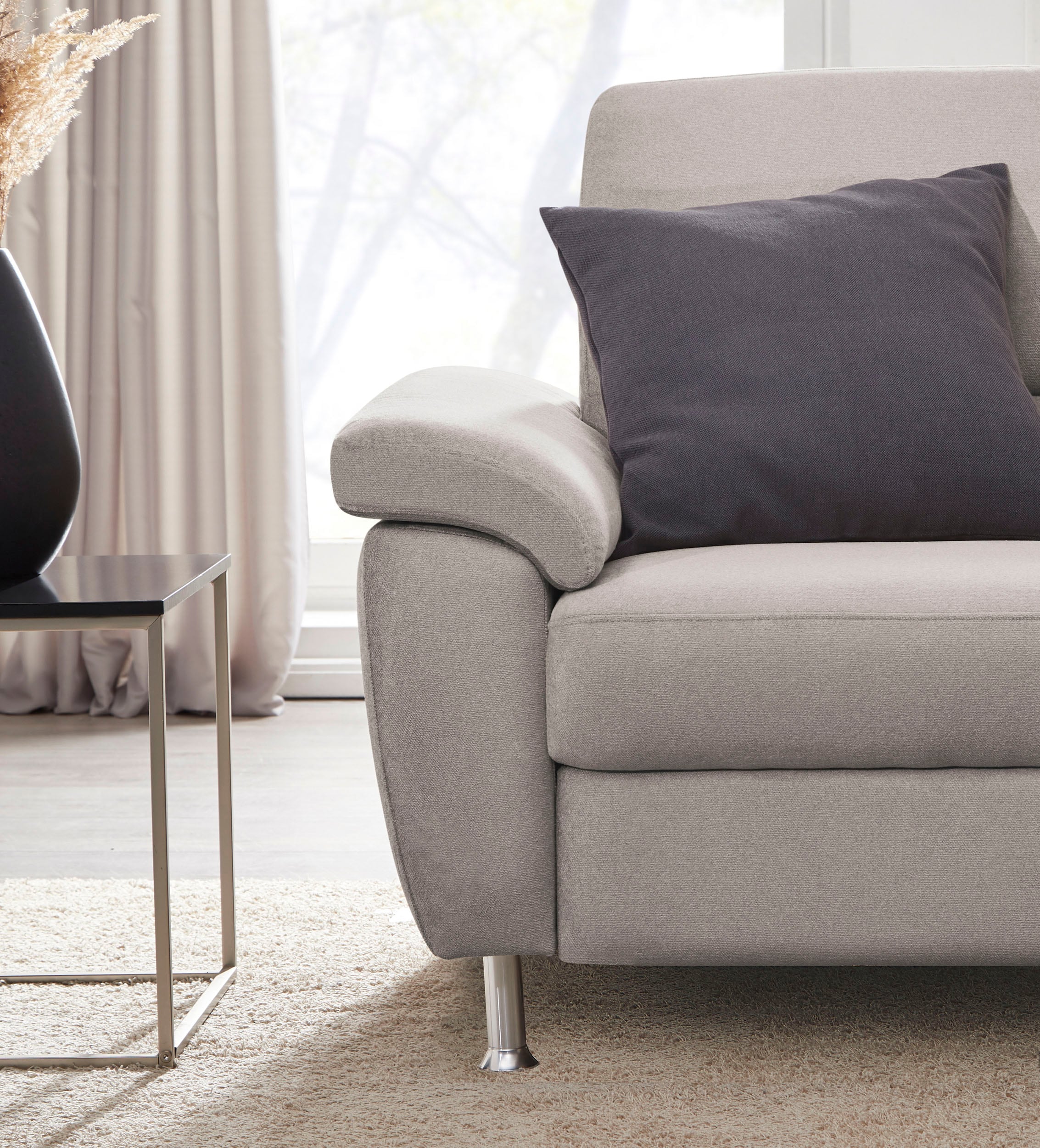 CALIZZA INTERIORS Ecksofa »Onyx L-Form«, Recamiere links oder rechts, wahlweise mit Bettfunktion, Breite 270 cm