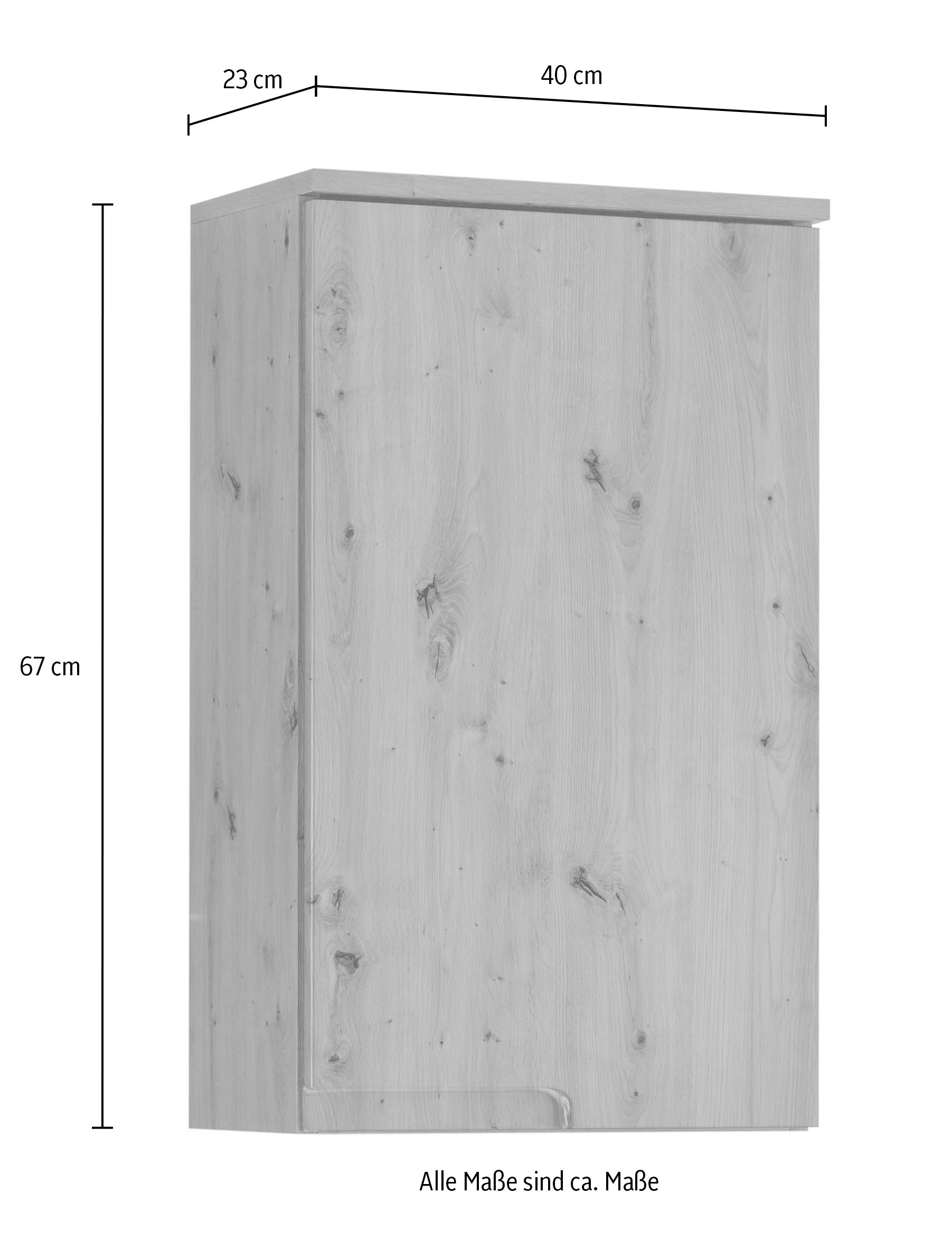 BASIC by Balculina Hängeschrank »Spice, Badezimmerschrank BxTxH 40x67x23 cm«, (1 St.), Breite 40 cm, Griffmulden