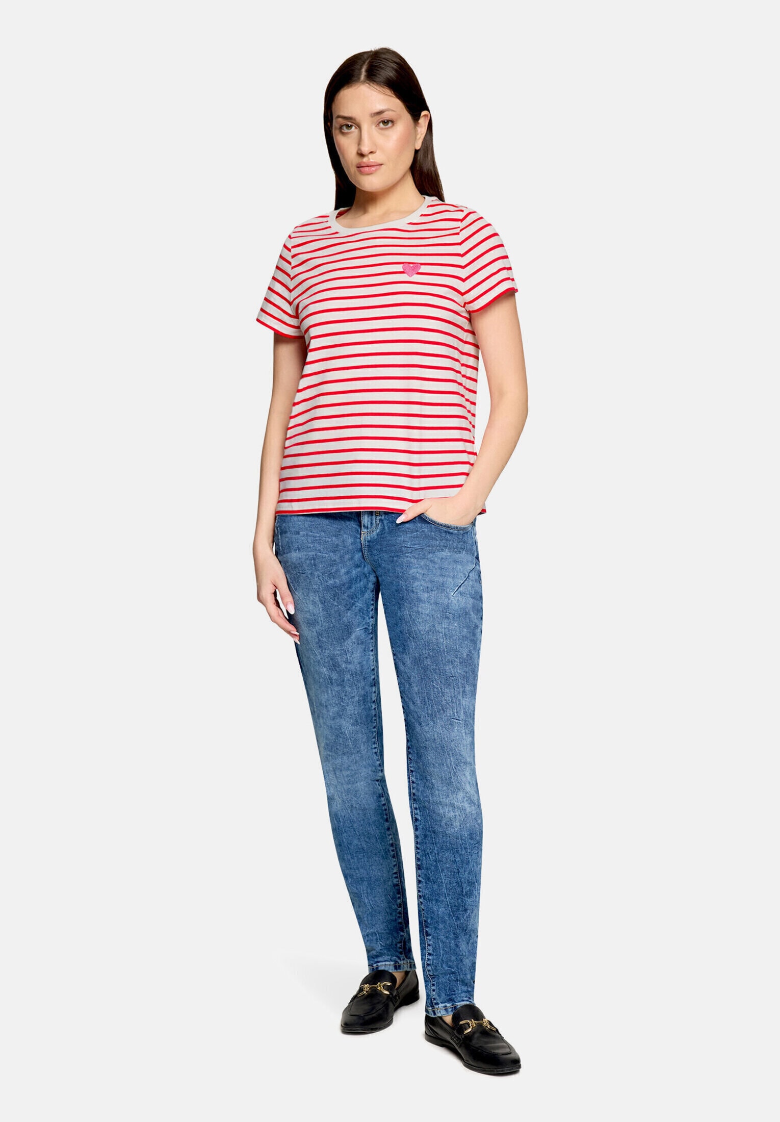 Cartoon Kurzarmshirt "Damen mit Rundhalsausschnitt" 1
