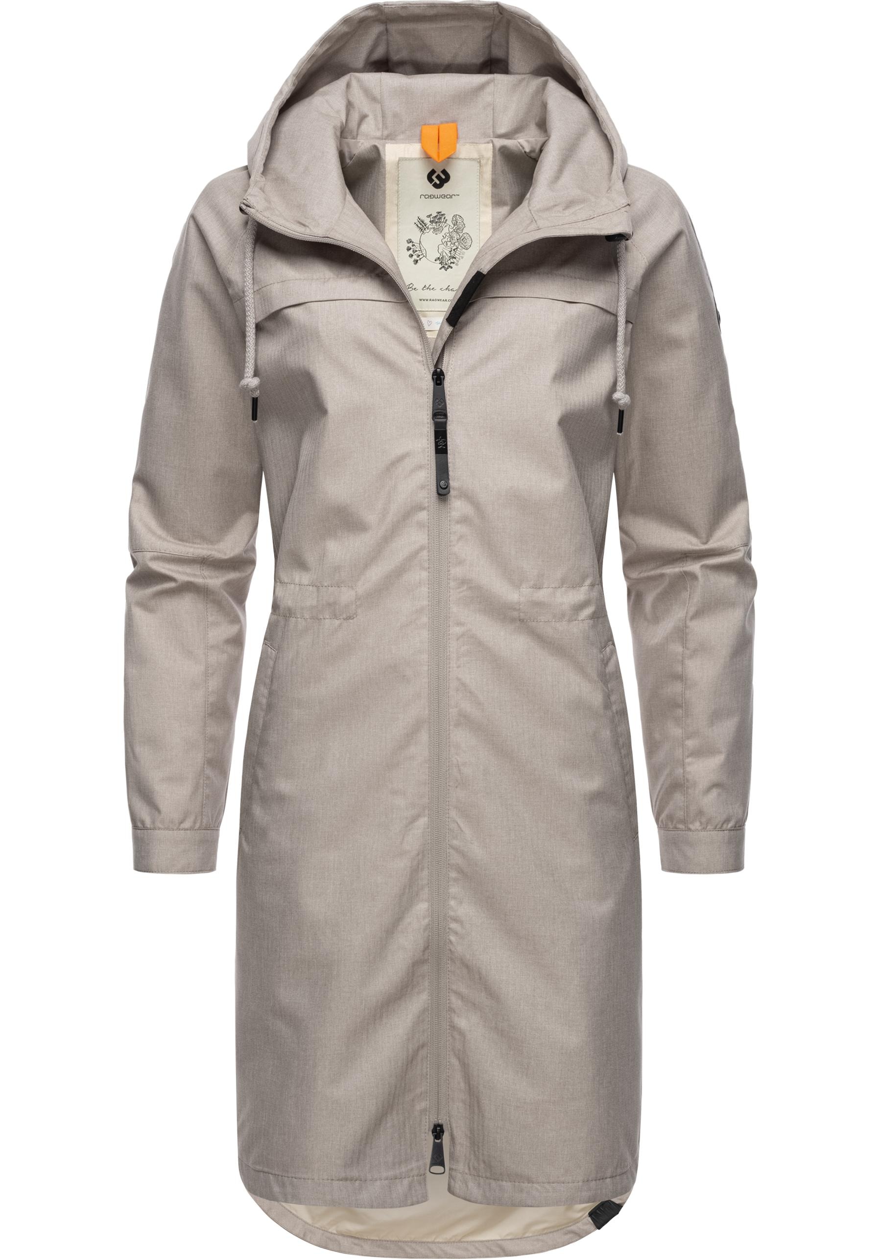 Ragwear Outdoorjacke »Belinka«, mit Kapuze, Wasserdichte lange und sehr leichte Übergangsjacke