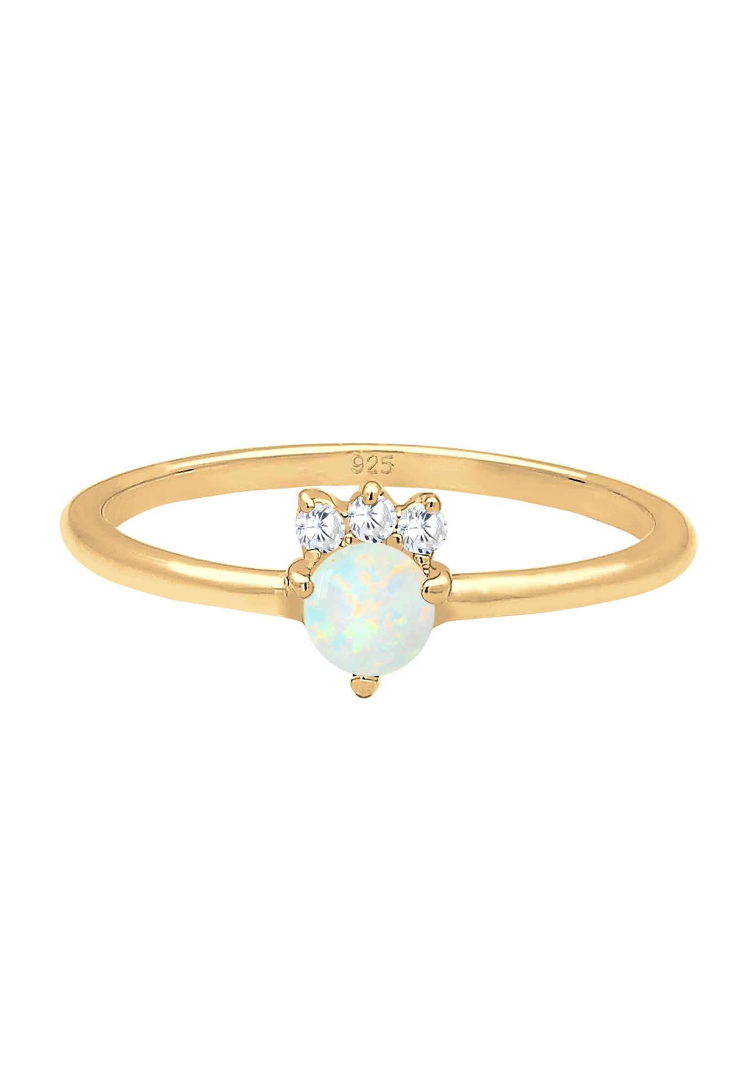 Elli Verlobungsring »Vintage Zirkonia Kristalle Opal Trend 925 Silber«