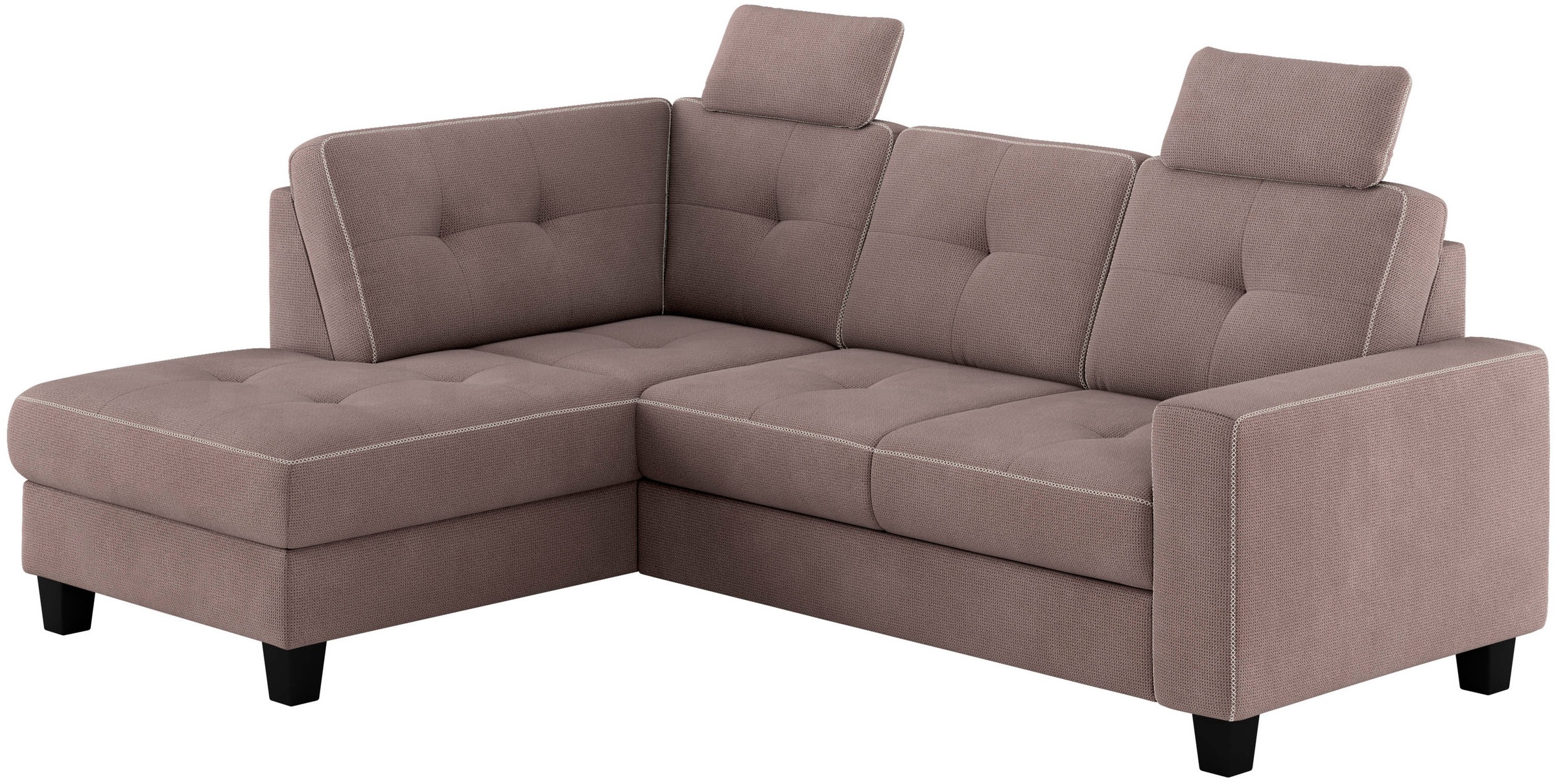 Places of Style Ecksofa »Varese«, Kreuznaht in beige