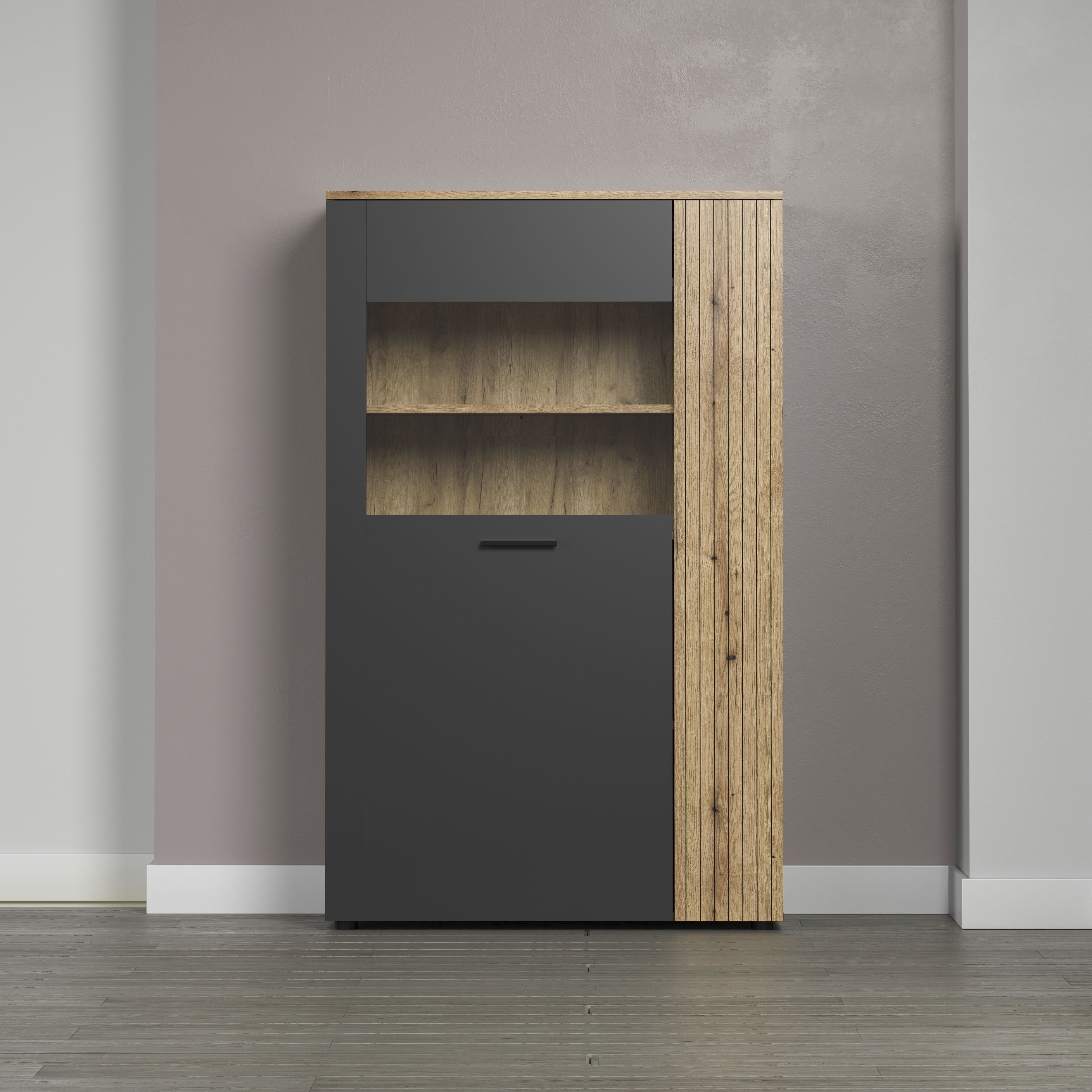 Home affaire Highboard "Estepona" 1 Stk. tlg. Highboard mit 2 Türen - (B/T/H) 90/42/146 cm