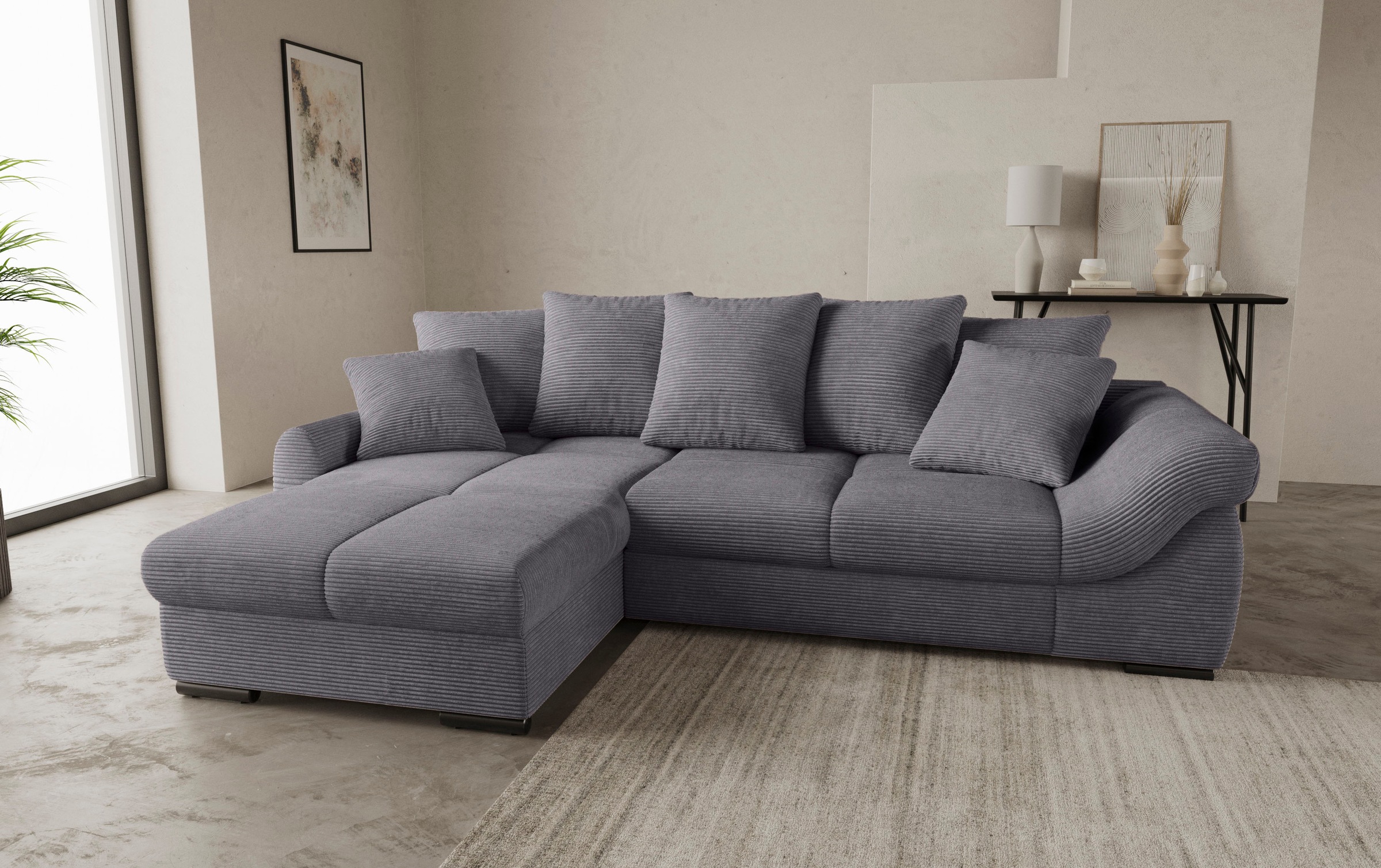 Mr. Couch Ecksofa "Livorno DuraFlex L-Form", inkl. Hochschläfer-Bettauszug, günstig online kaufen