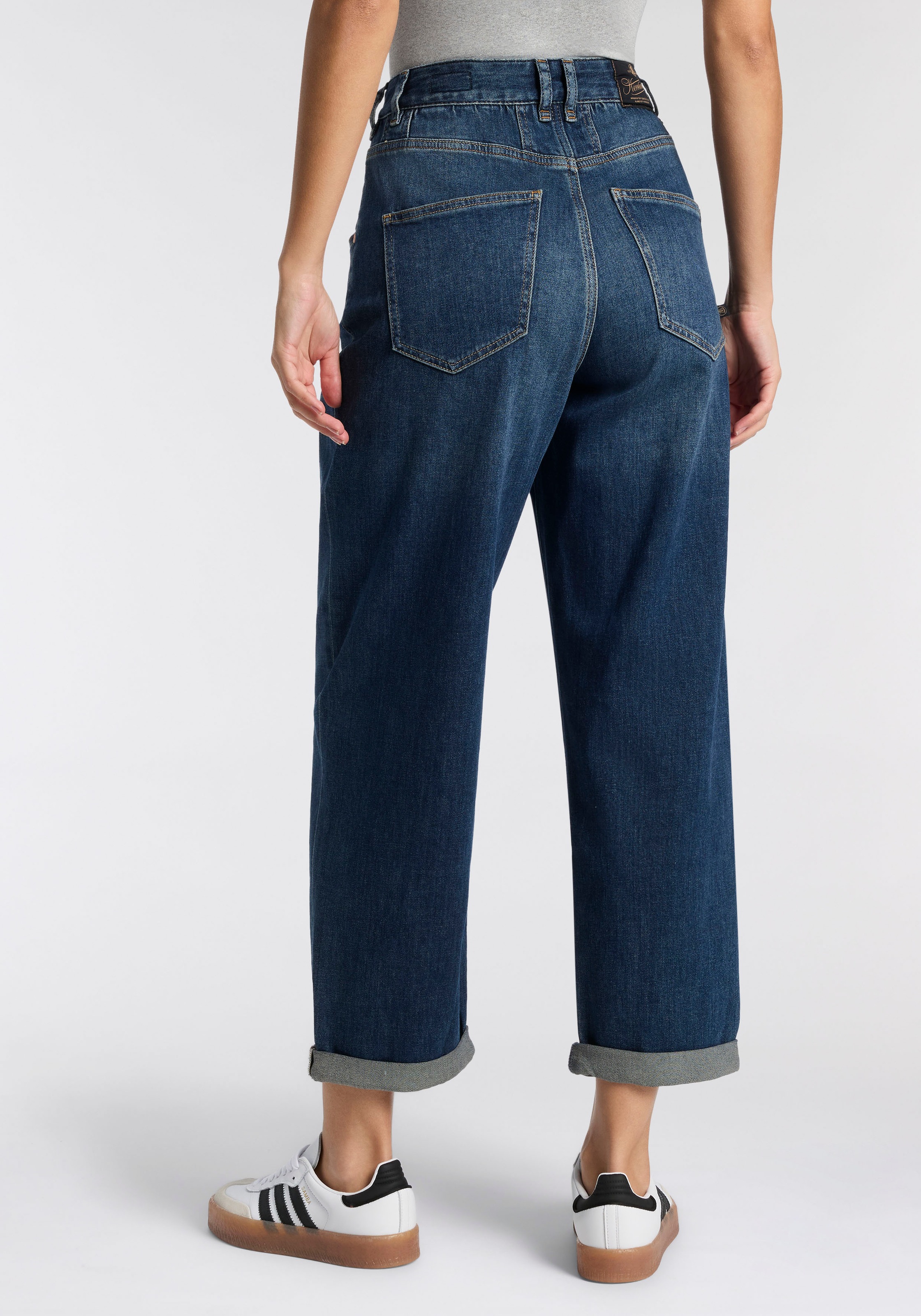 Herrlicher Loose-fit-Jeans »Brooke Denim Stretch« in 7/8-Länge, formgebende Abnäher