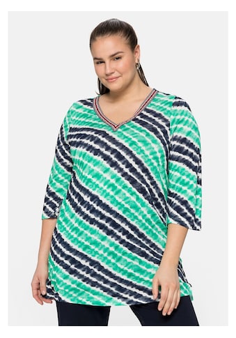 Sheego Longshirt »Longshirt«, mit Batik-Streifen und Trompetenärmeln kaufen
