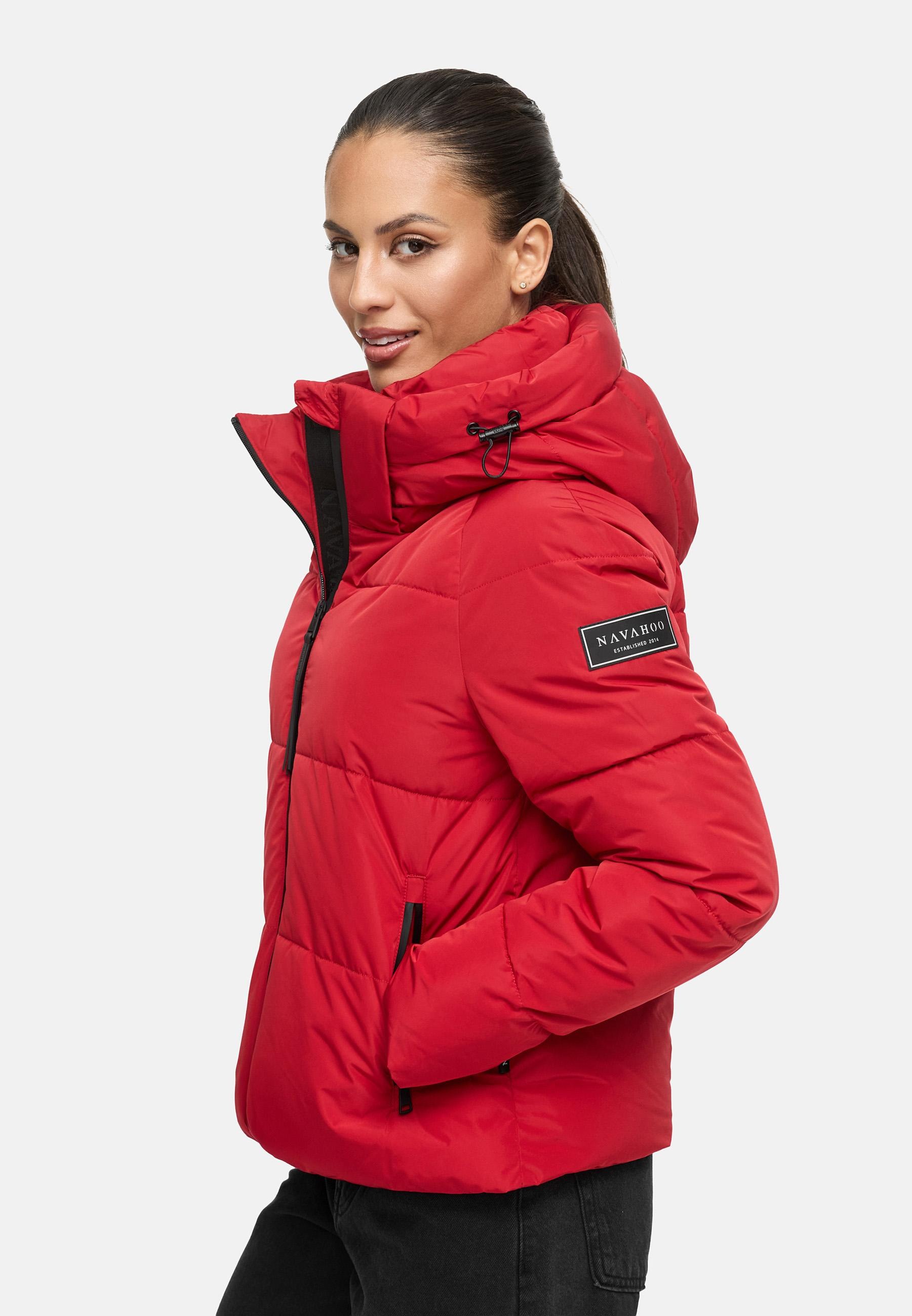 Navahoo Steppjacke »Frostherz XIV«, mit Kapuze, Kurze gesteppte Damen Winterjacke mit abnehmbarer Kapuze