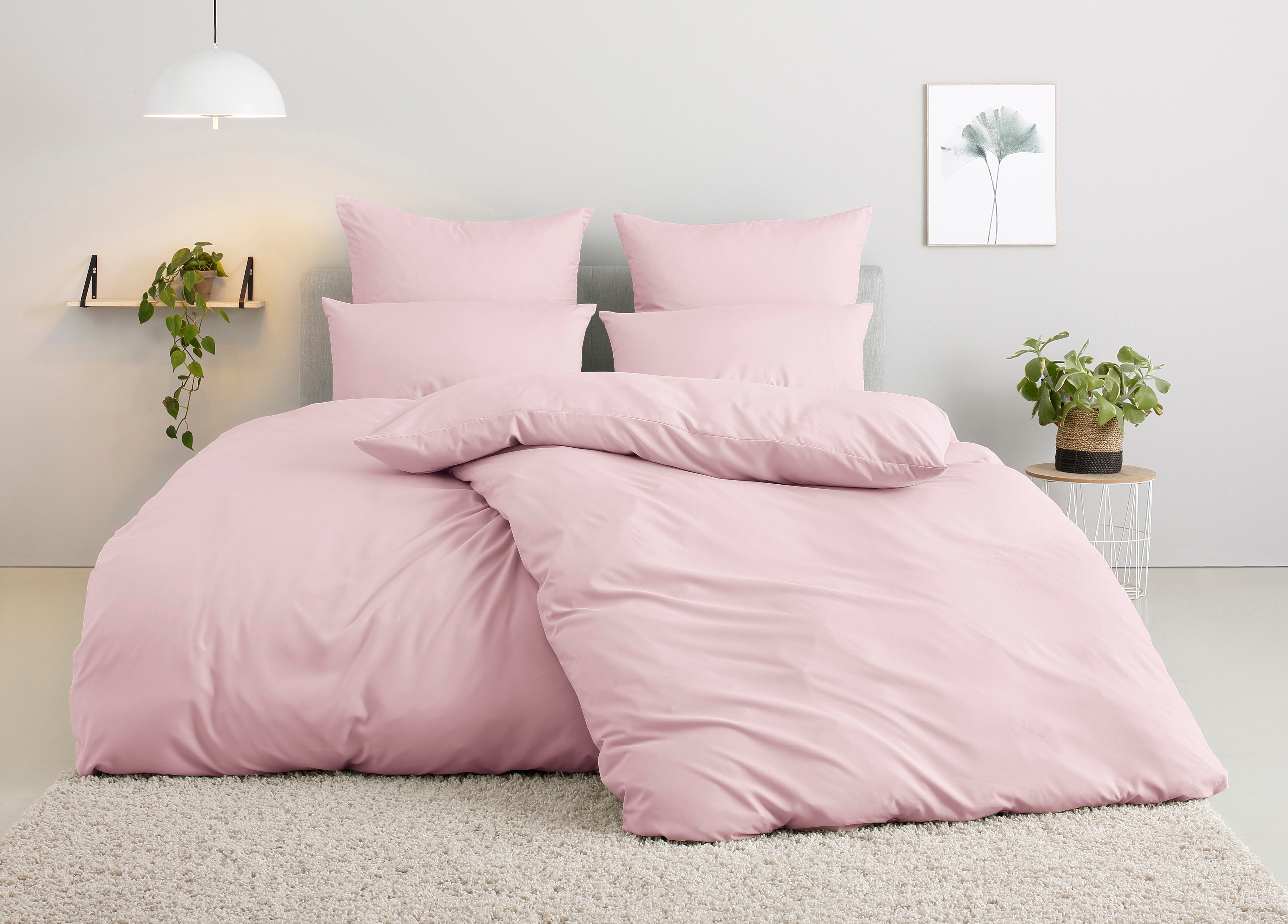 OTTO home Bettwäsche "Desner 100% Microfaser, extra weich, allergikerfreundlich" 3 Stk. Premium Qualität, uni, schnell trocknend, pflegeleicht, ab 135x200 cm