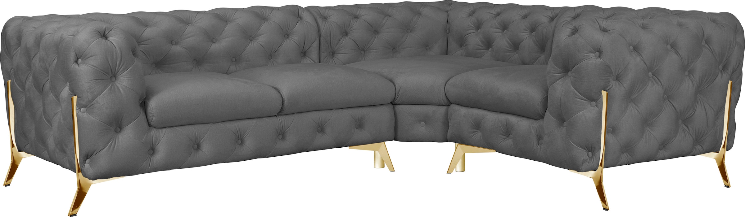 Home affaire Chesterfield-Sofa "Amaury L-Form" moderne Chersterfield-Optik, günstig online kaufen