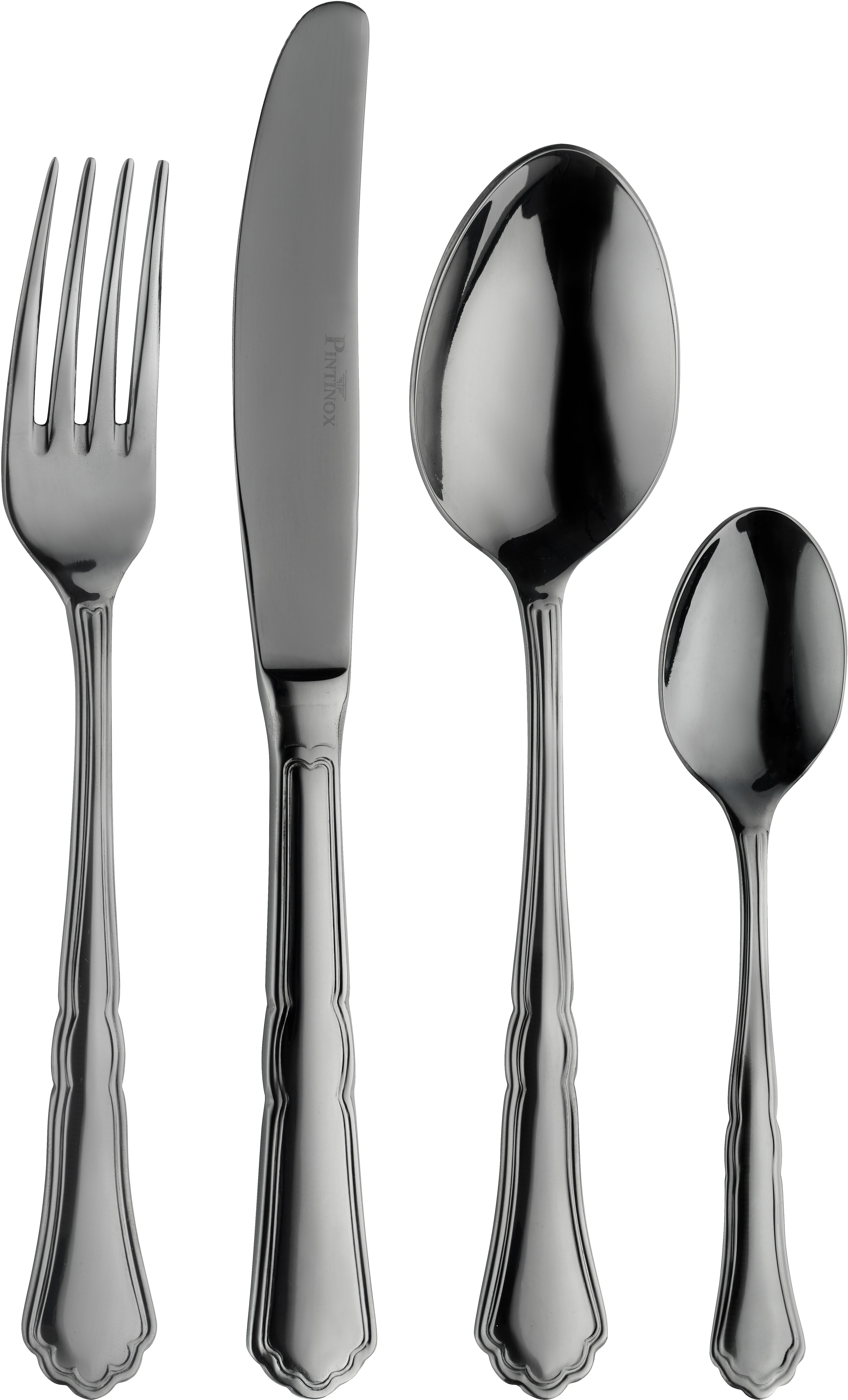 PINTINOX Besteck-Set "Settecento Treasure" Optik schwarz PVD Beschichtung