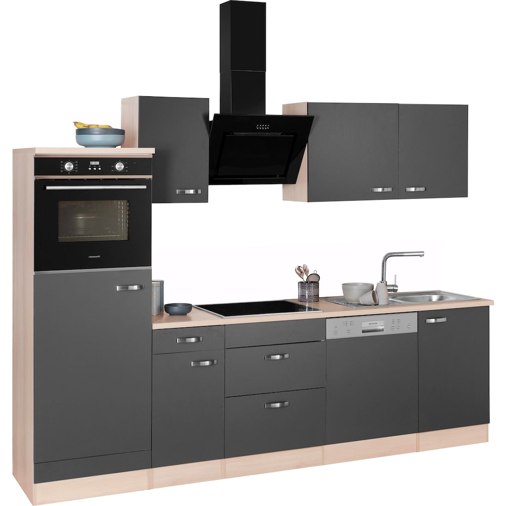 OPTIFIT Küchenzeile »Faro mit Hanseatic E-Geräten«, Breite 270 cm, Türanschlag wechselbar