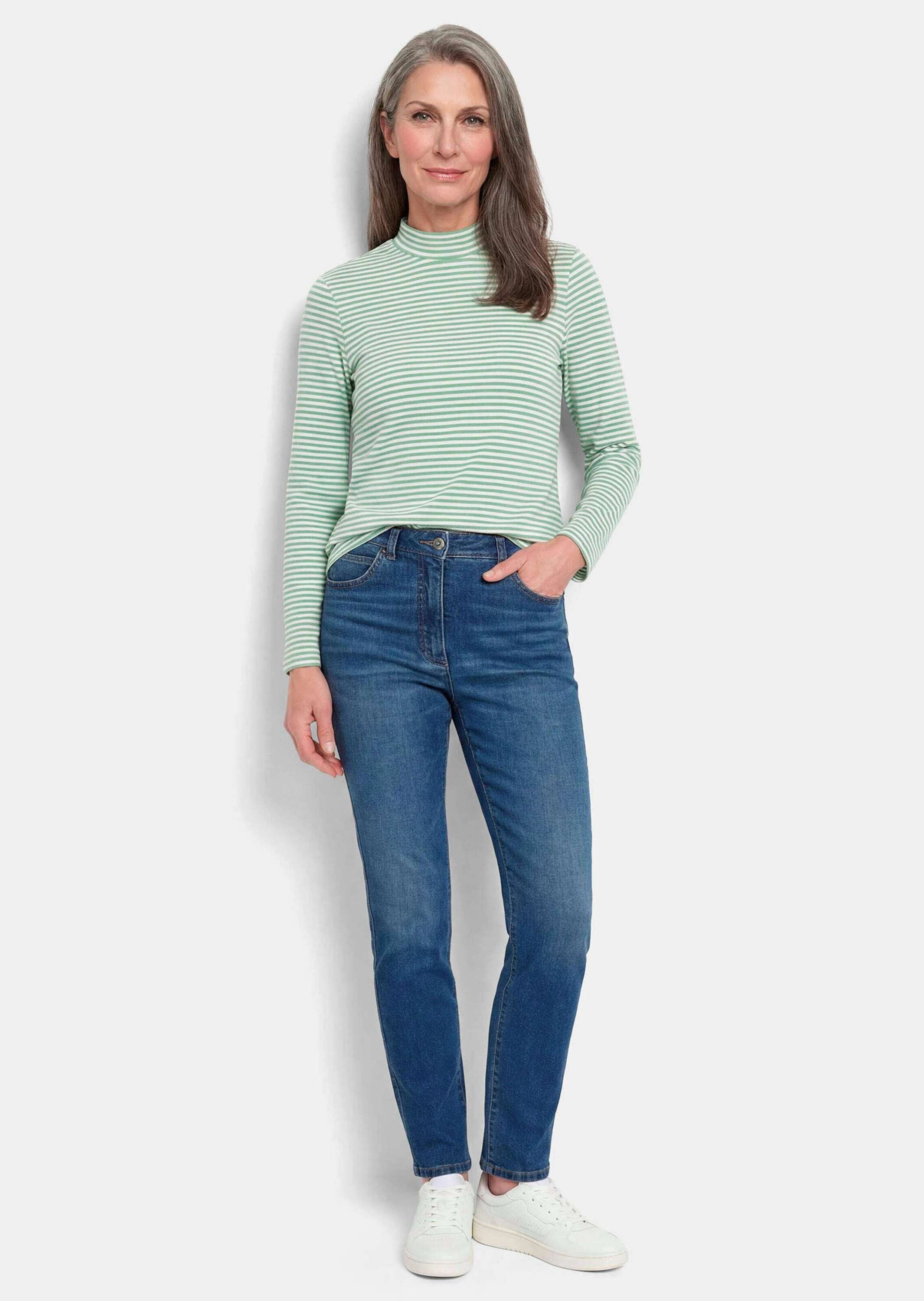 GOLDNER Langarmshirt »Ringelshirt mit Stehkragen« stretchbequemer Baumwolljersey