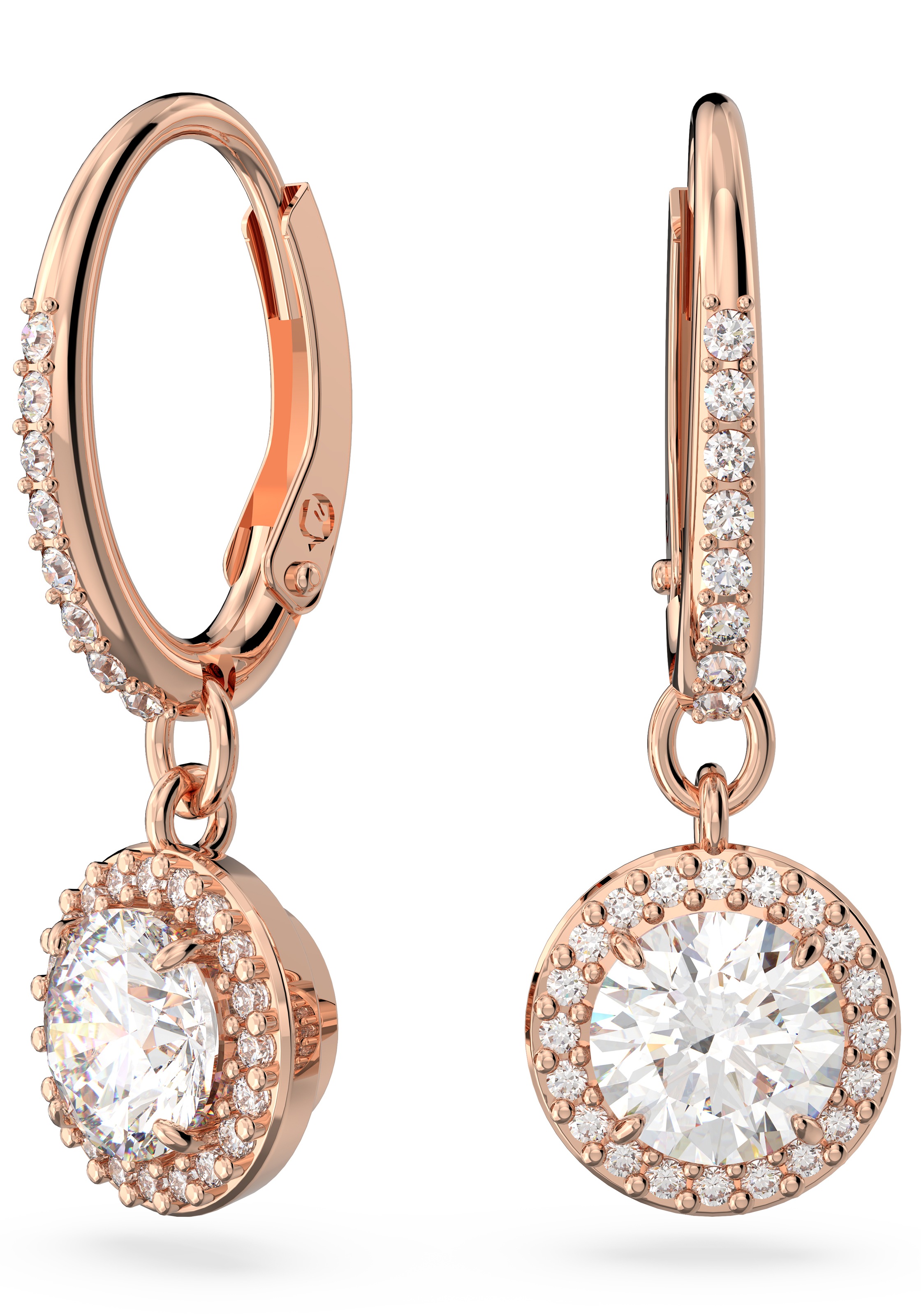 Paar Ohrhänger SWAROVSKI "Una Angelic Stern", rosa (roségoldfarben, kristallweiß, kristallweiß), Ohrringe, Damen, Metall, mit Swarovski Kristall 7
