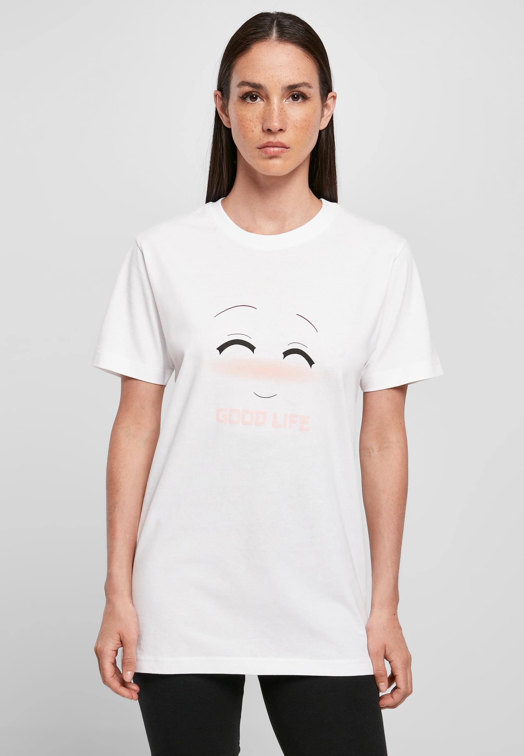 MisterTee Kurzarmshirt »MisterTee Damen Ladies Good Life Tee«, (1 tlg.)