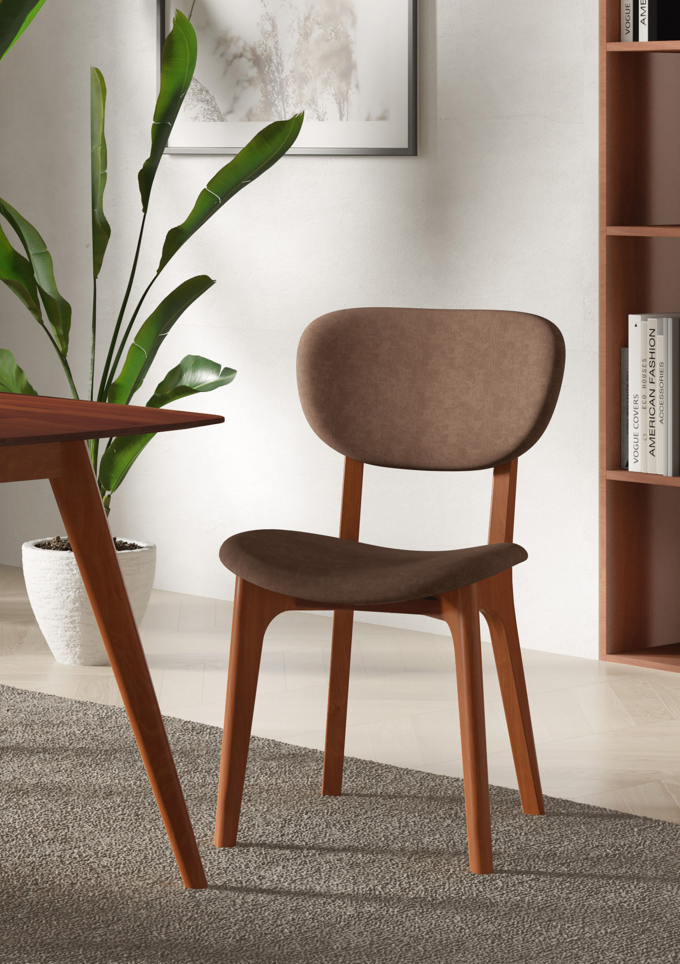 Home affaire "COZY Made in Italy" (Set) 2 Stk.Gestell in Buche, Kirsch- oder Nussbaum, Massivholz, Design Stuhl