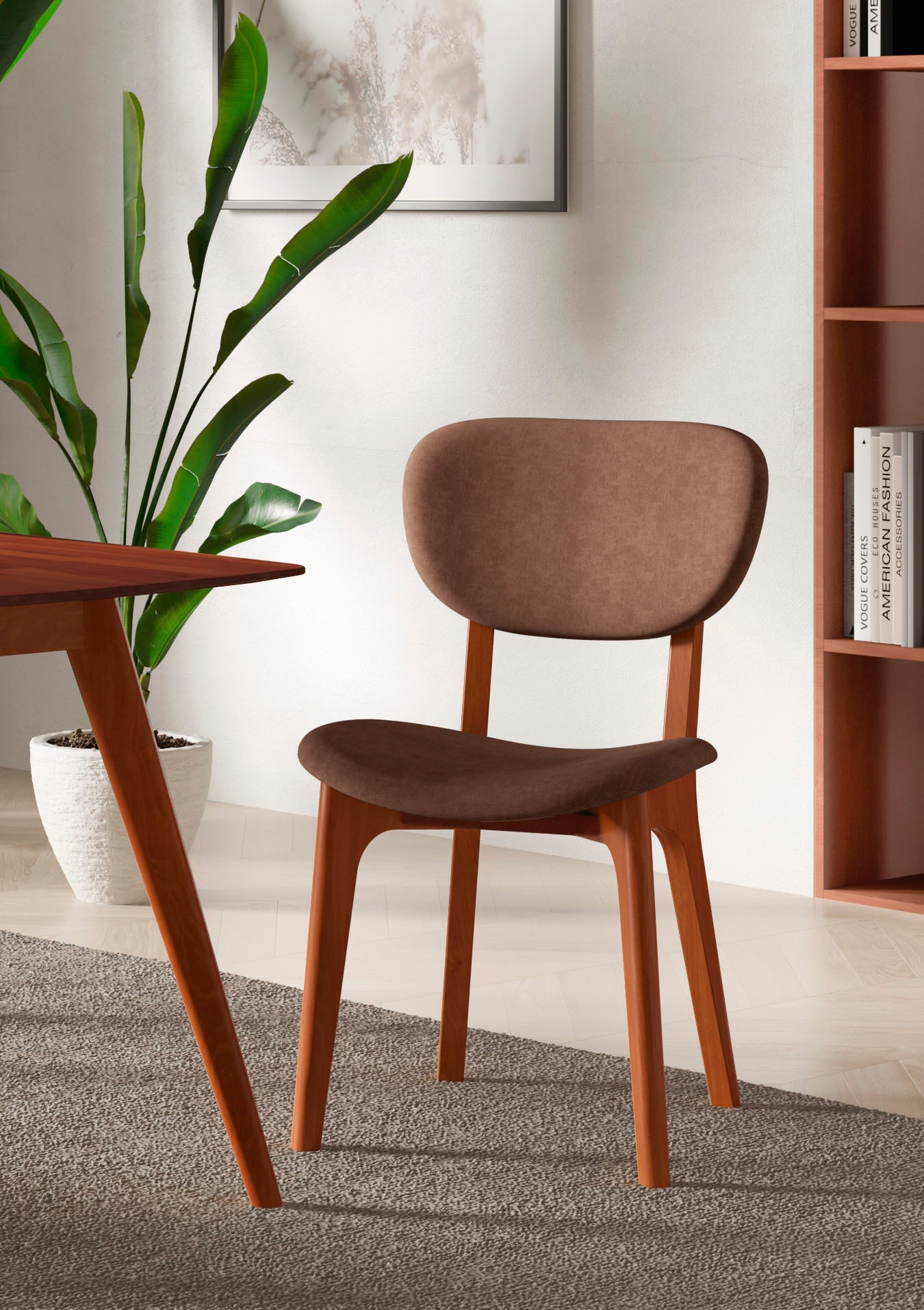 INOSIGN Stuhl "COZY Made in Italy" (Set) 2 Stk. Microfaser Gestell in Buche günstig online kaufen