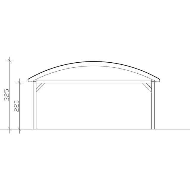 Skanholz Doppelcarport »Franken«, Leimholz-Nordisches Fichtenholz, 550 cm,  dunkelgrau auf Rechnung | BAUR