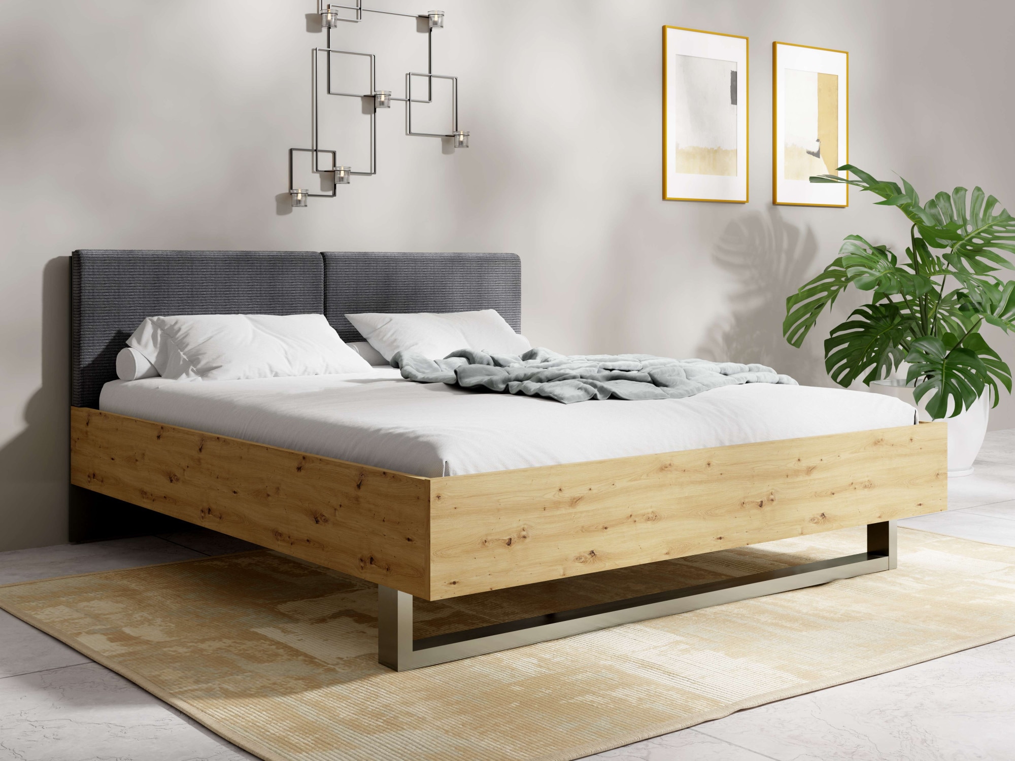 Home affaire Polsterbett "Bett Loreto, Maße: B/T/H 185,5/211/98 cm", Bett 1 günstig online kaufen