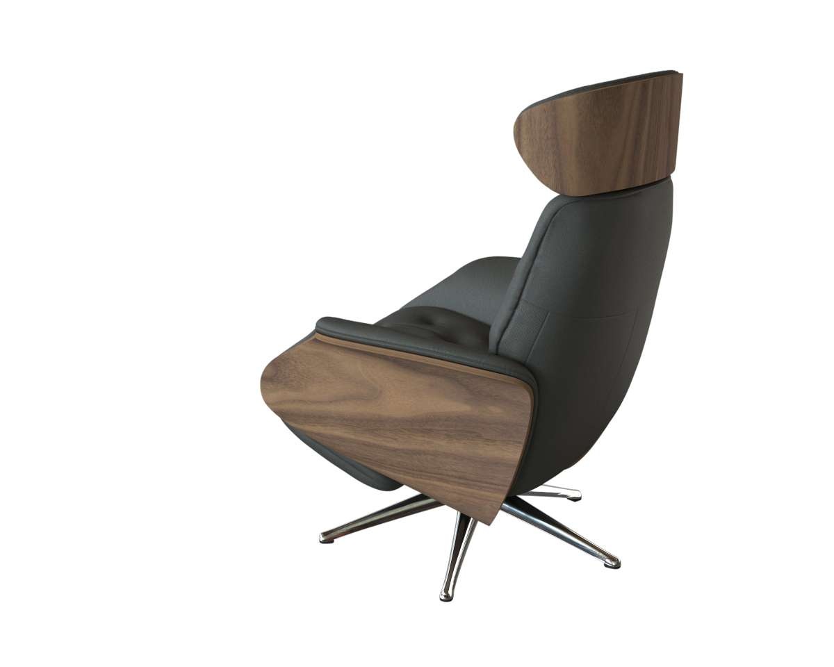 Thumbnail - FLEXLUX Relaxsessel "Volden elektrischer Funktionsessel" Größe M, Rücken & Fußteil elektrisch, Akku, Arml. Walnuss, Fuß ...