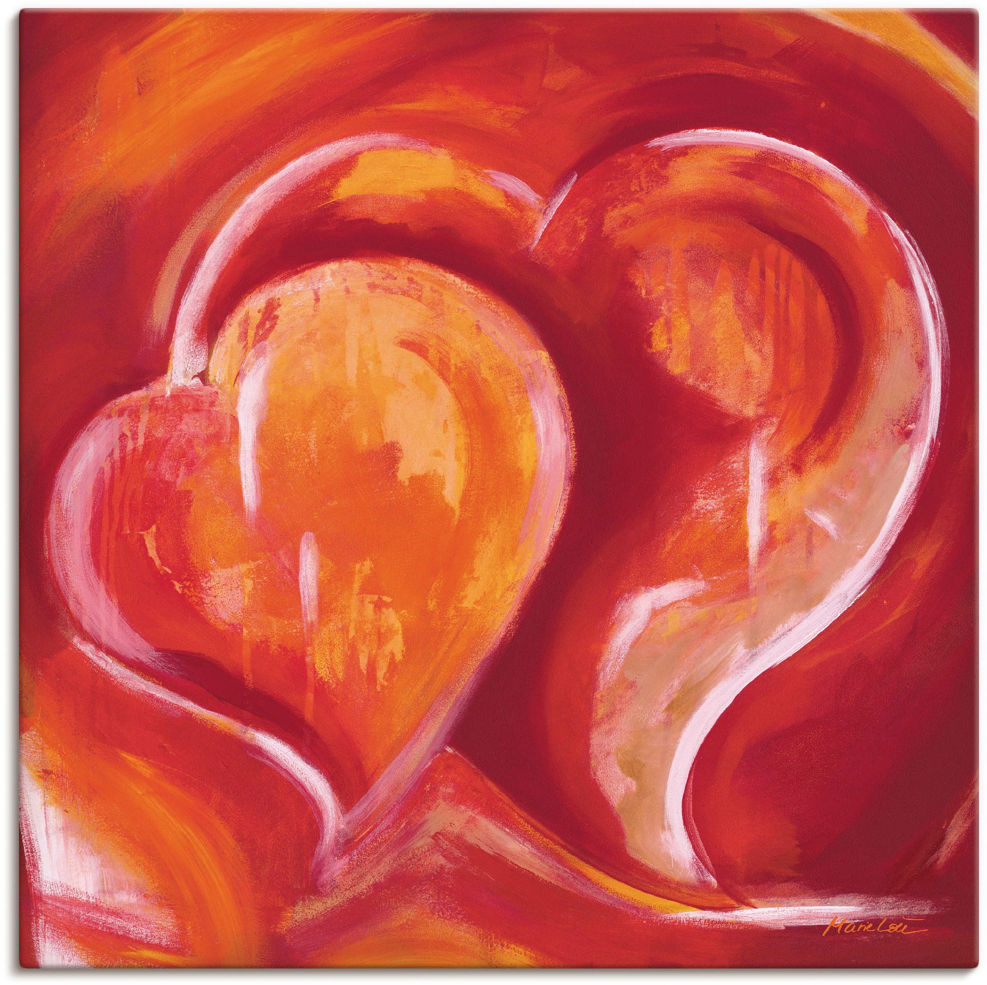 Artland Wandbild »Abstrakte Herzen - Rot«, Herzbilder, (1 St.), als Alubild,  Leinwandbild, Wandaufkleber oder Poster in versch. Größen kaufen | BAUR