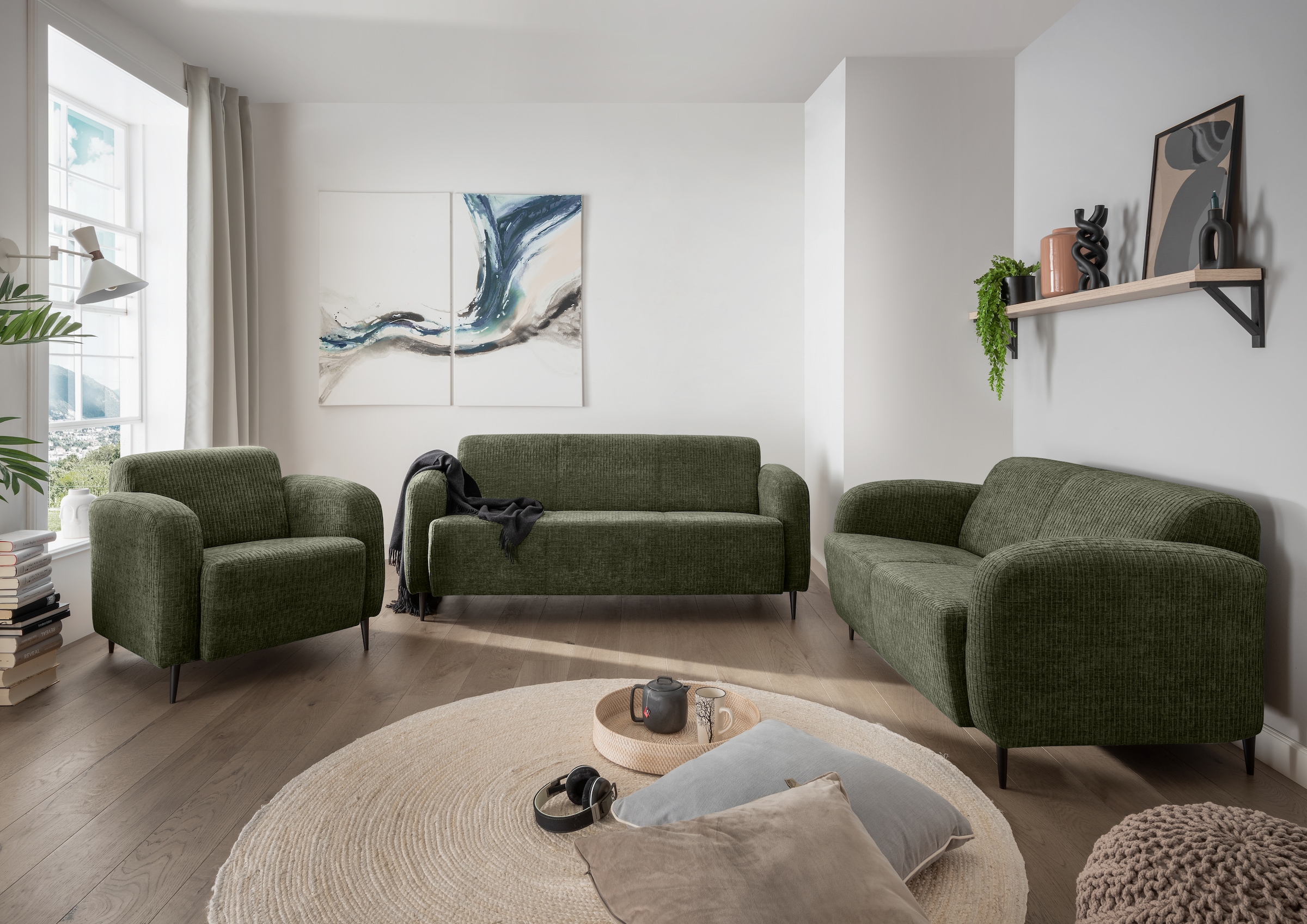 Home affaire Polstergarnitur "Marone" Set, 3-Sitzer, 2-Sitzer, Sessel, 3 St günstig online kaufen