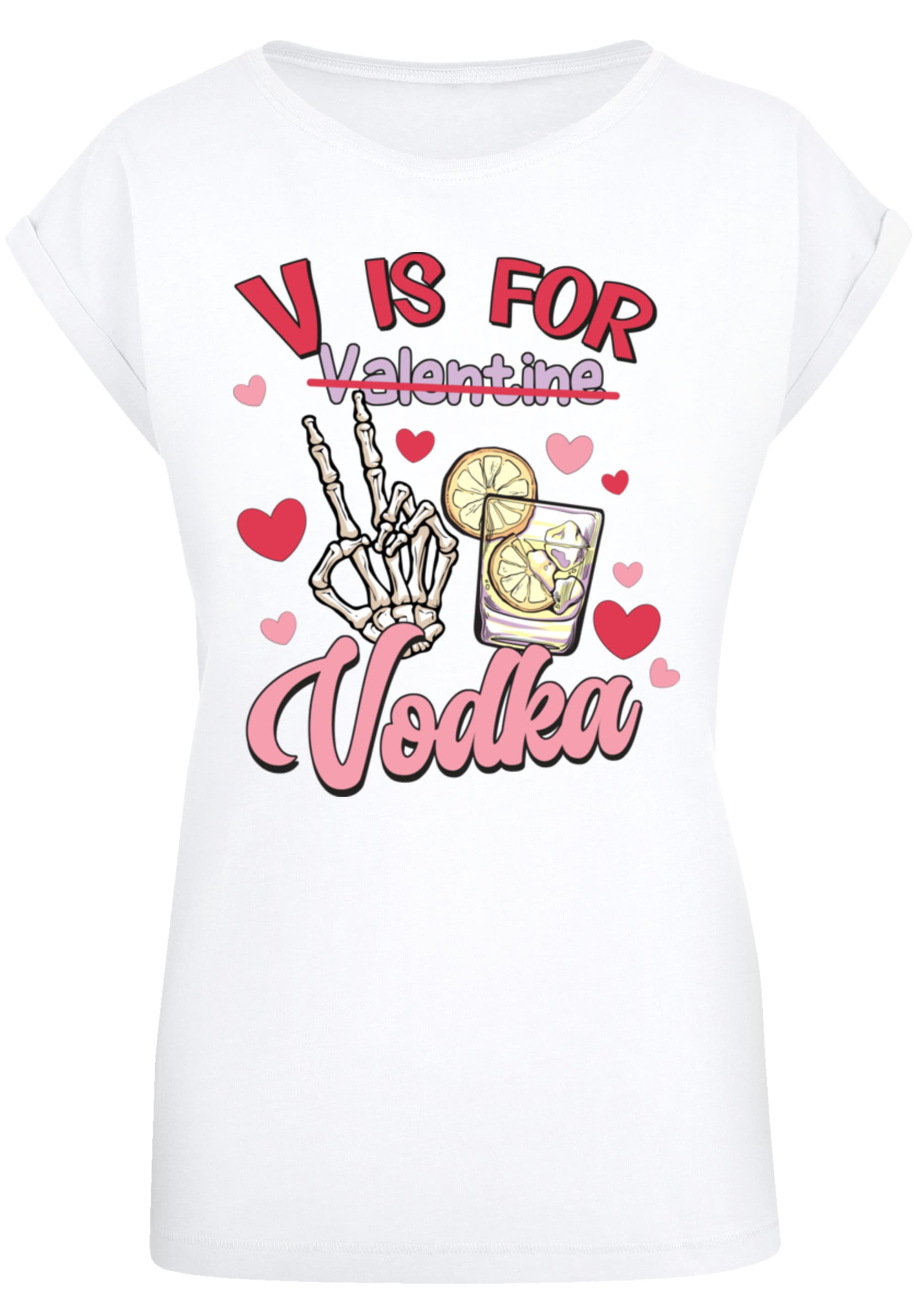 F4NT4STIC T-Shirt »Anti Valentinstag V is for Vodka«, Premium Qualität