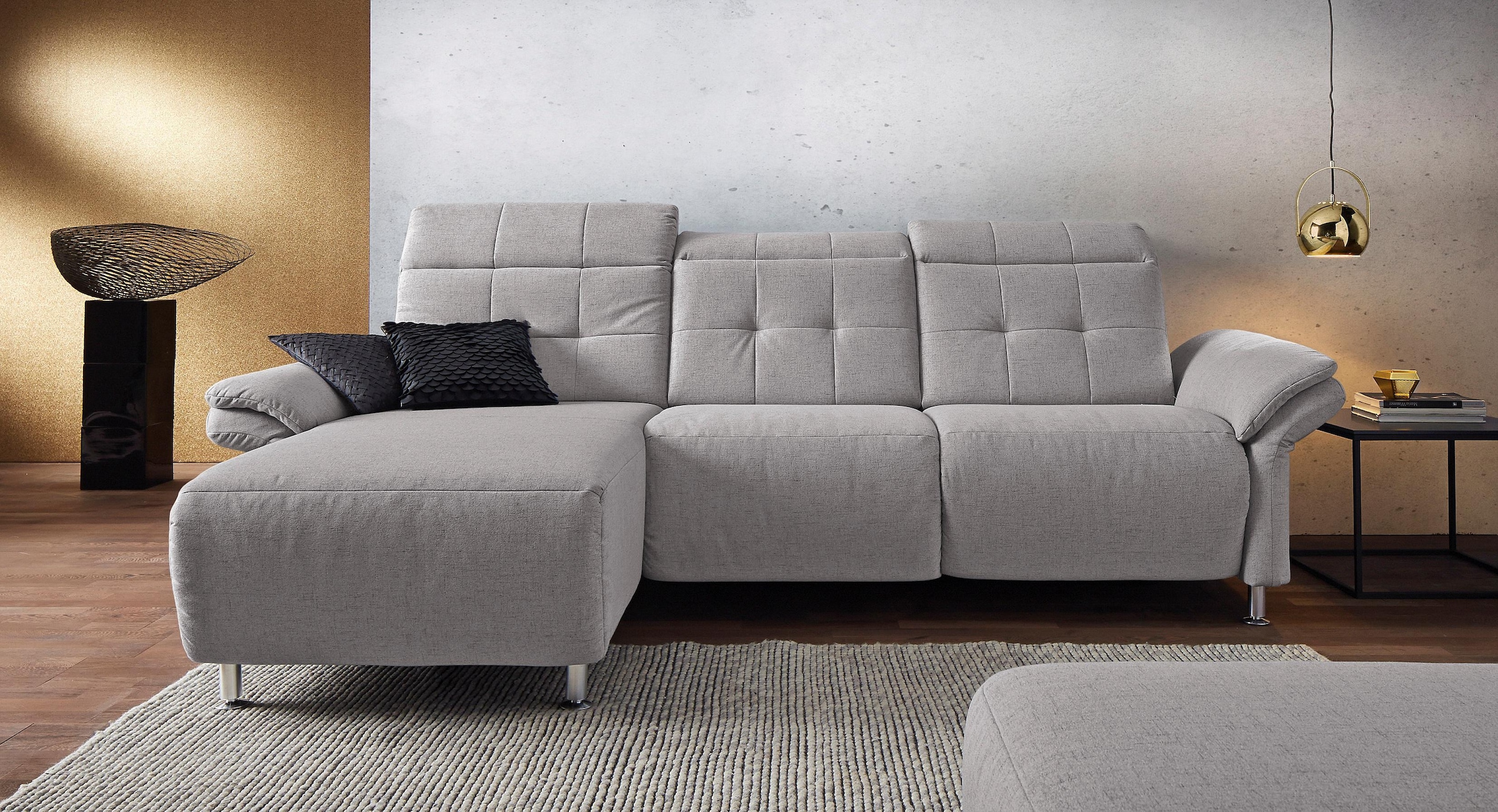 Home affaire Ecksofa "Manhattan L-Form" 2 Sitze mit elektrischer Relaxfunkt günstig online kaufen