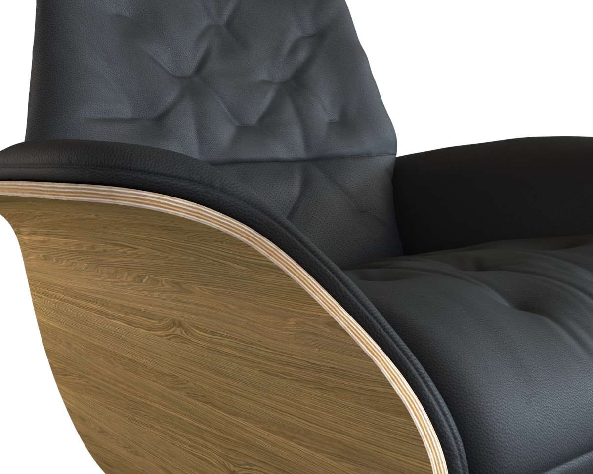 FLEXLUX Relaxsessel »Volden elektrischer Funktionsessel«, Größe M, Rücken & Fußteil elektrisch, Akku, Arml. Eiche, Fuß schwarz