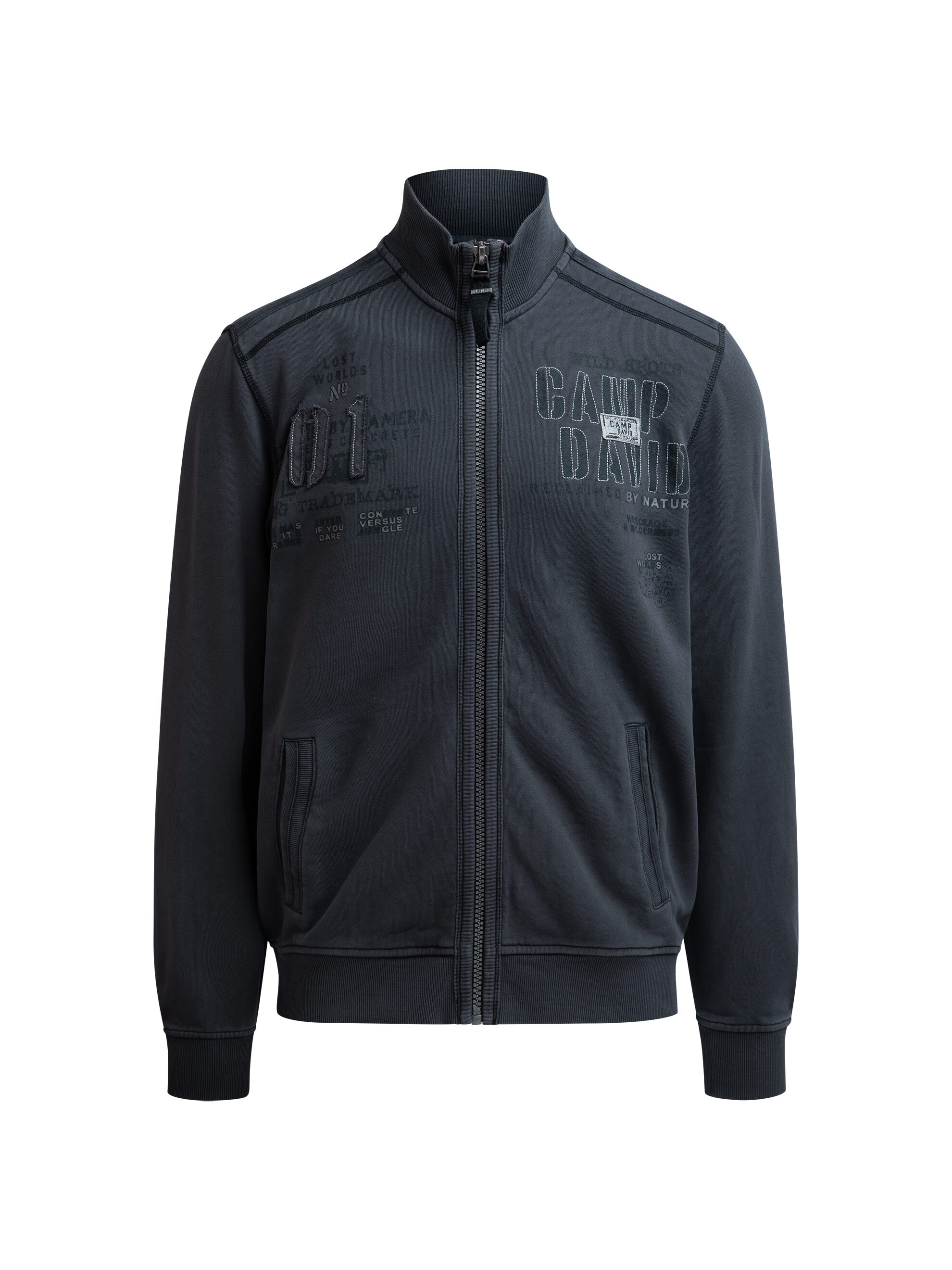 CAMP DAVID Sweatjacke mit Stehkragen