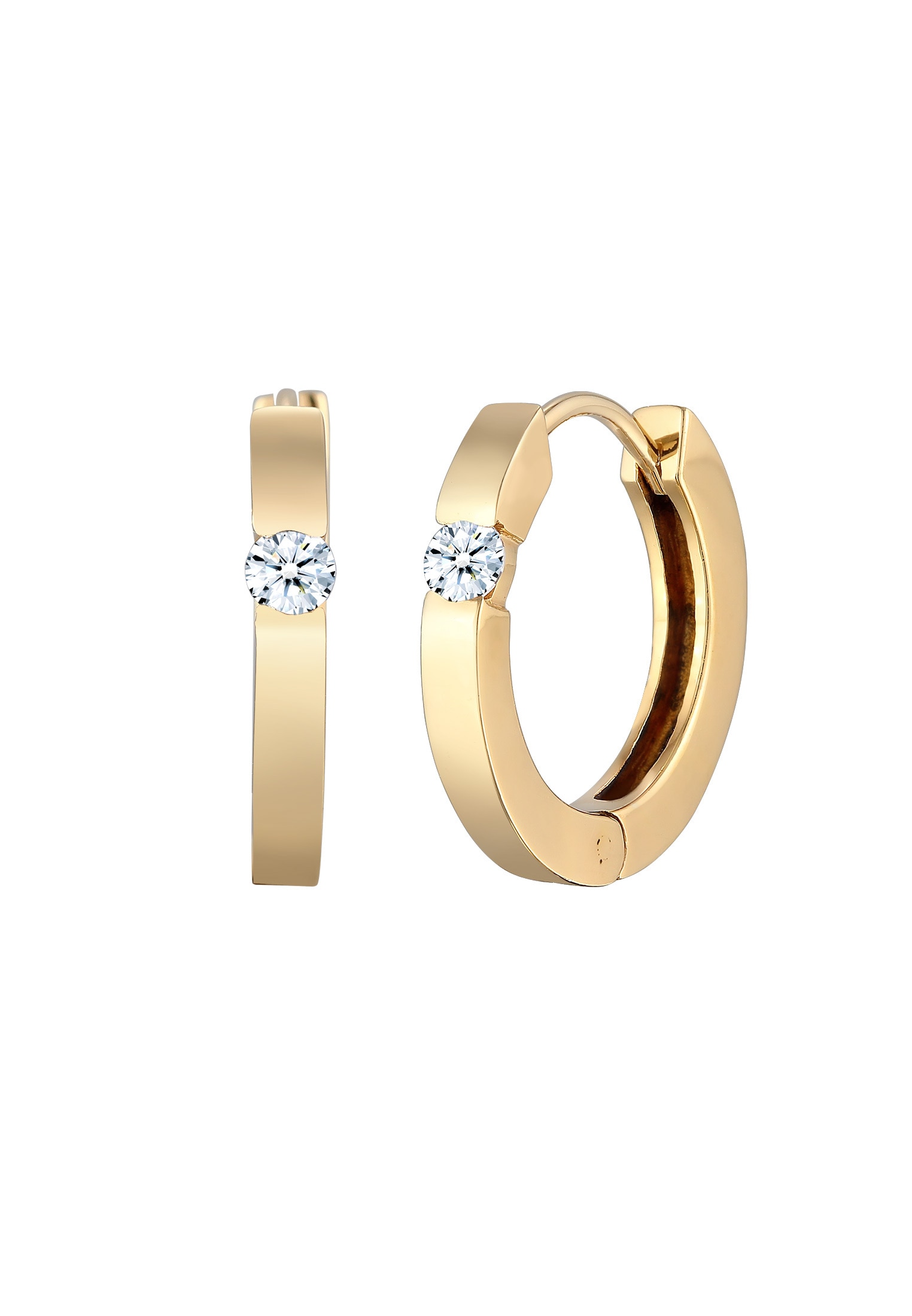Elli DIAMONDS Paar Creolen »Creolen Diamant (0.22 ct.) Eleganz 925 Silber«