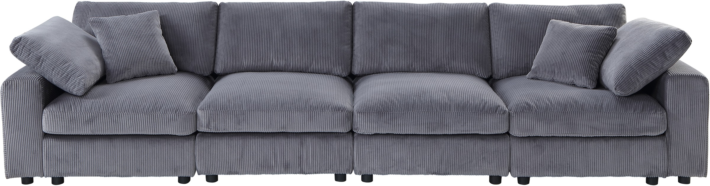 OTTO home 4-Sitzer "Berny, individuell stellbar, modular-Sofa" inklusive 2 großen & 2 kleinen Zierkissen im flauschigen Cord
