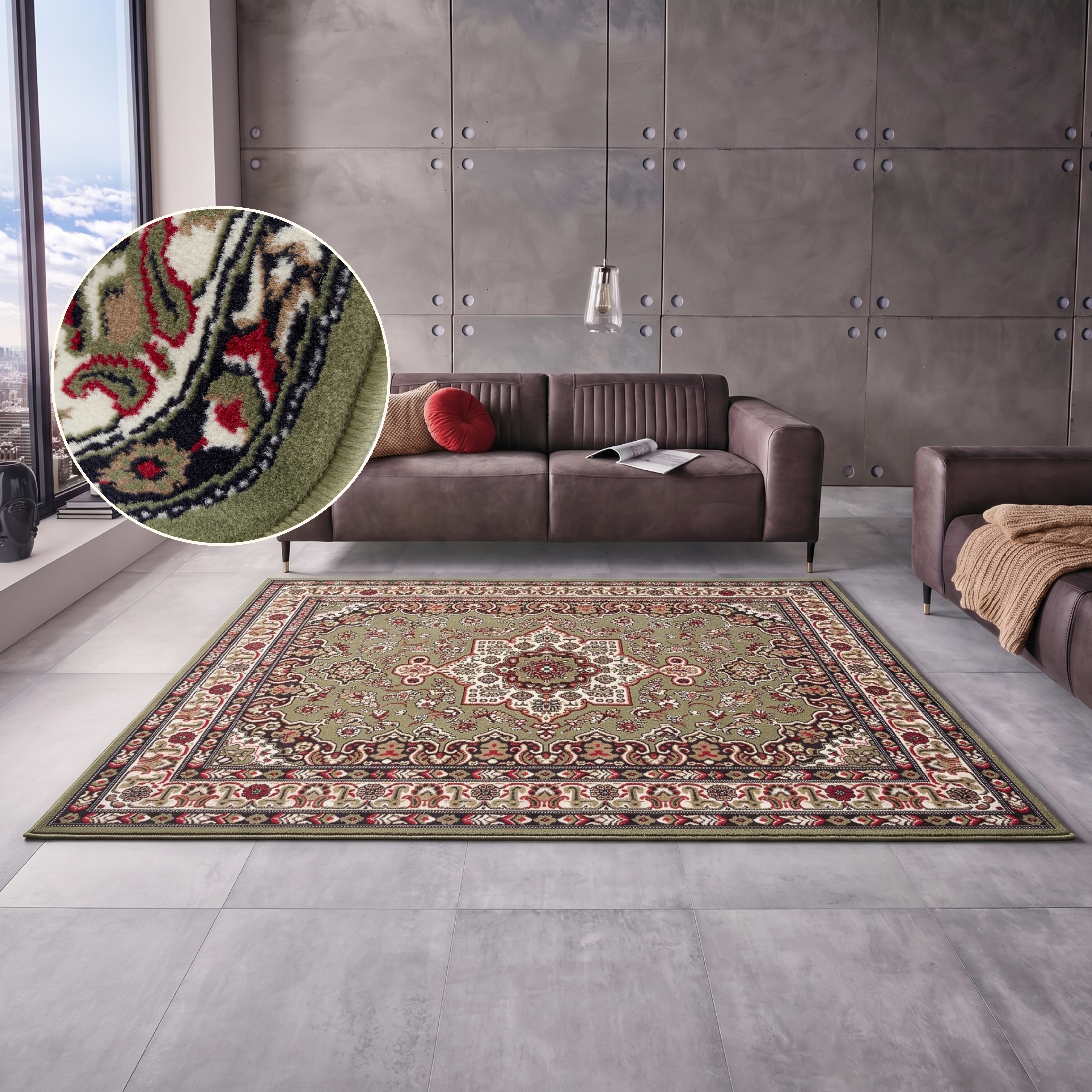 HANSE Home Teppich "Parun Täbriz" rechteckig 9 mm Höhe Kurzflor, Orient, Läufer, Vintage, Esszimmer, Wohnzimmer, Flur