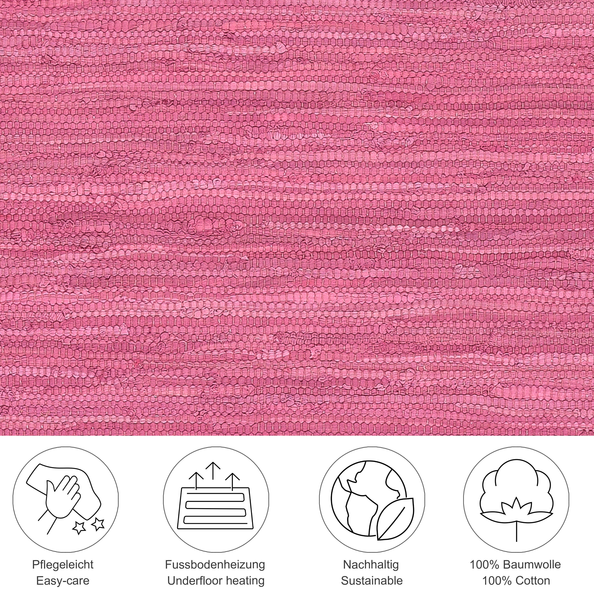 THEKO Teppich "Happy Cotton Fleckerl, handgewebt" rechteckig 5 mm Höhe Flac günstig online kaufen