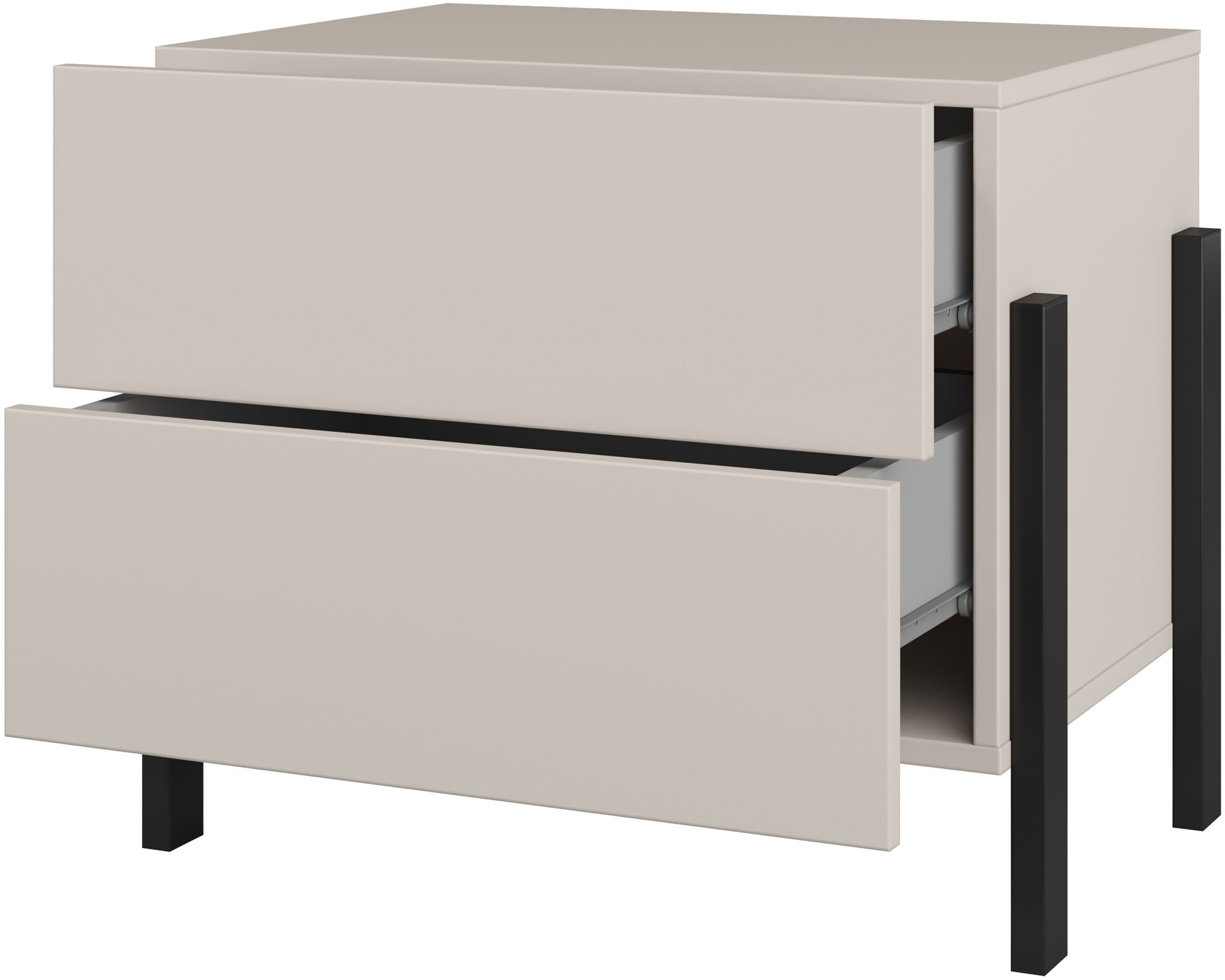 Home affaire Nachtkommode »Jukon, Breite 59 cm, moderne Kommode mit zwei Schubladen«, Nako mit zwei Schubladen, push to open Funktion