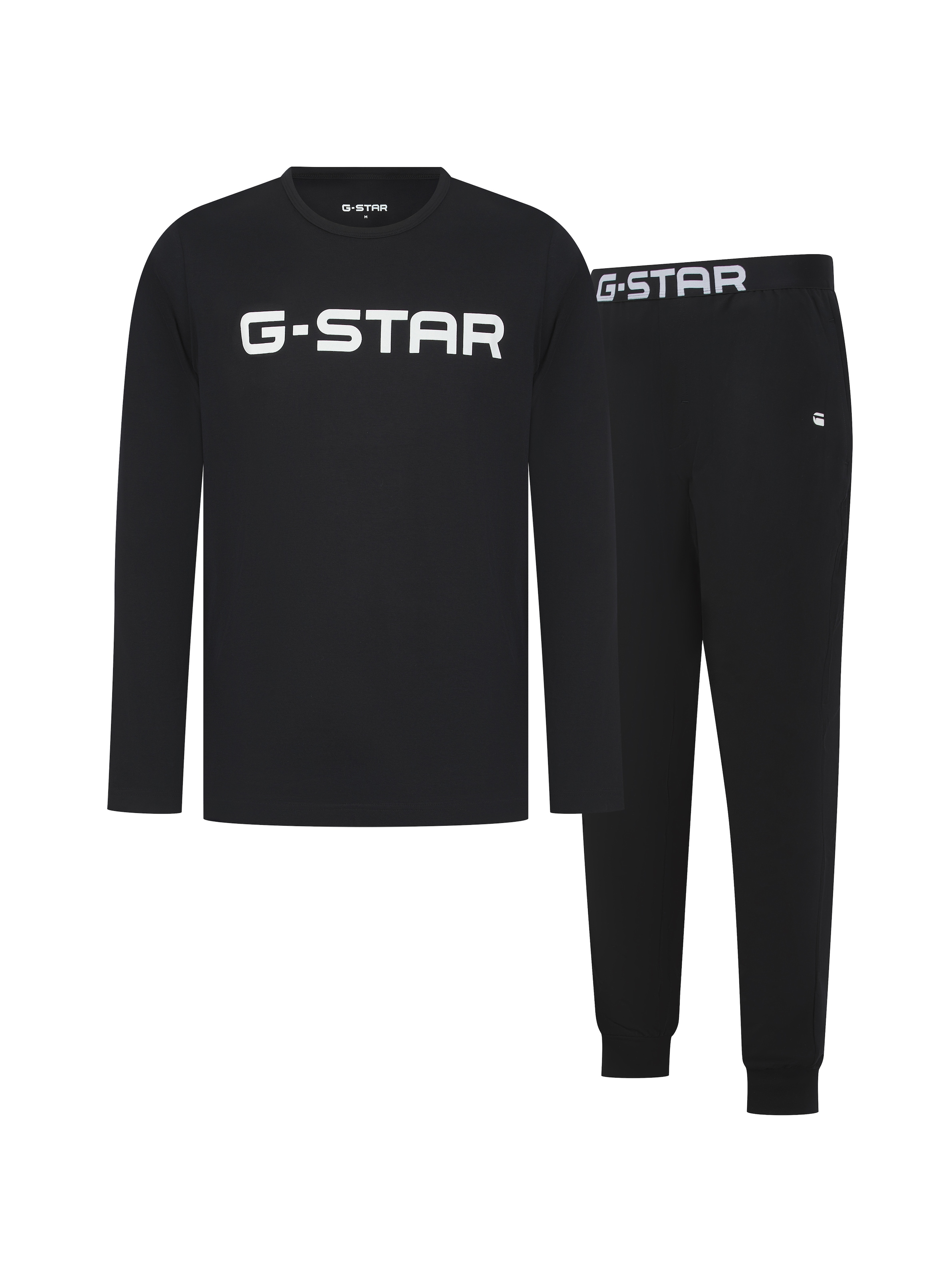 G-Star Pyjama "Stone, Long Sleeve T-Shirt & Cuffed Pants Sleep Set" Set, 2 Tlg. In Elastischer Baumwoll-Qualität, Regular Fit