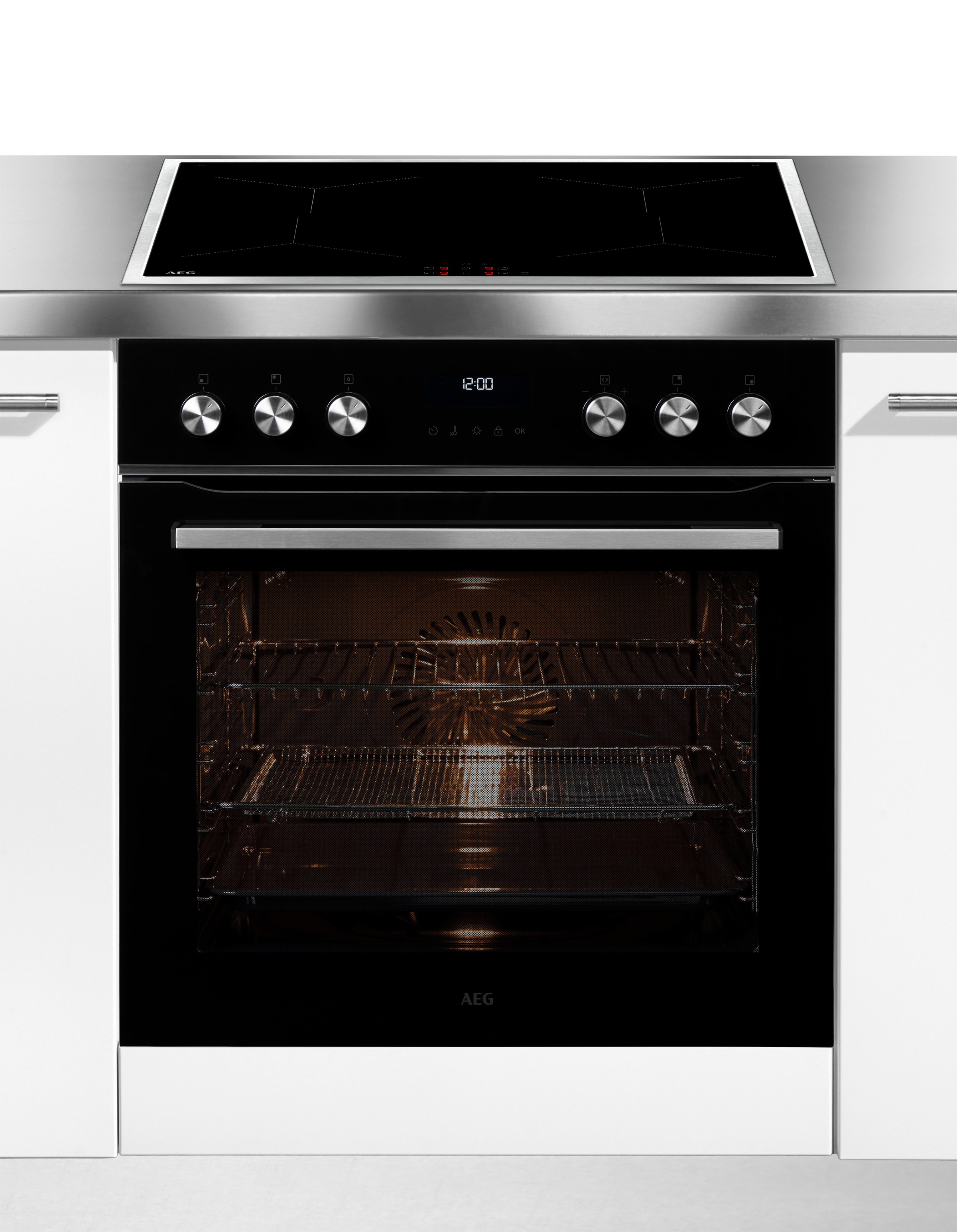 AEG Elektro-Herd-Set "HH24HSPI", schwarz, Herdsets, Einbau‐Herd mit Induktionskochfeld: Made in Germany, AirFry & Pyrolyse