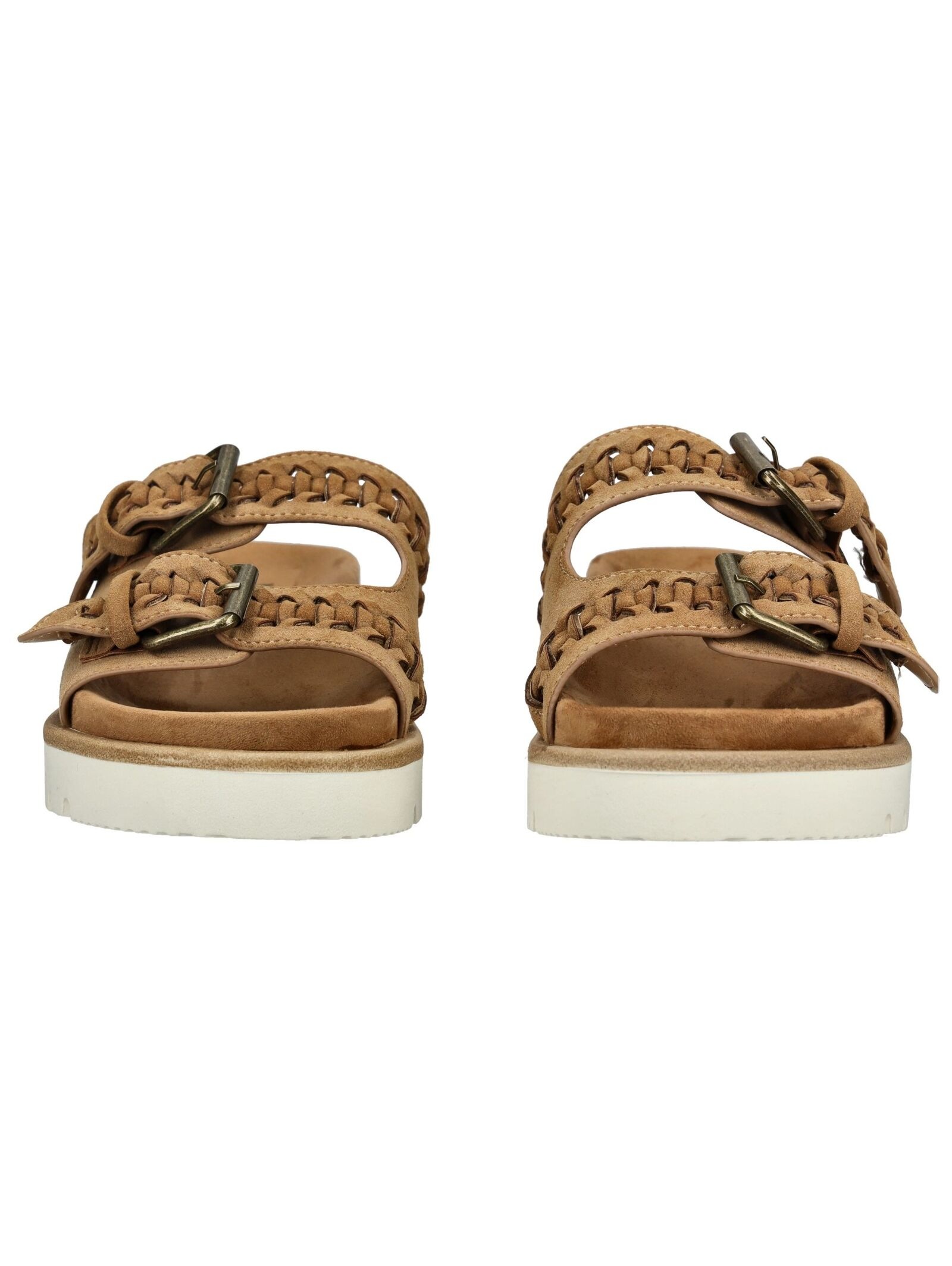 Pantolette MUSTANG SHOES "Mustang Shoes Pantoletten Lederimitat/Textil", Damen, Gr. 38, braun (hellbraun), Lederimitat, Textil, Schuhe Pantolette 2