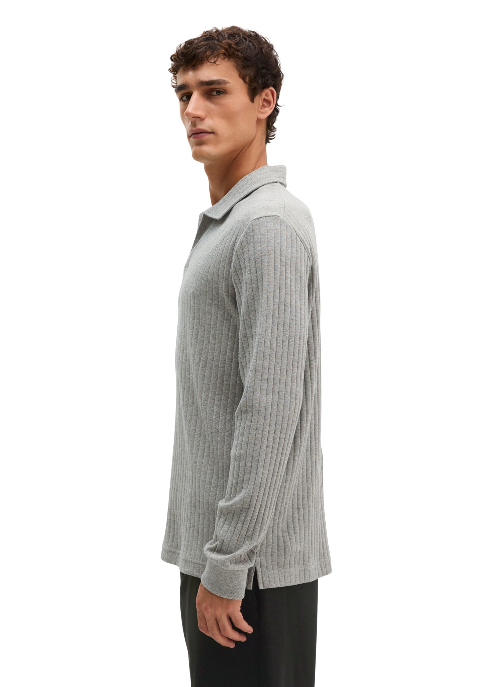 Marc O'Polo Langarm-Poloshirt »mit Rippenstruktur«