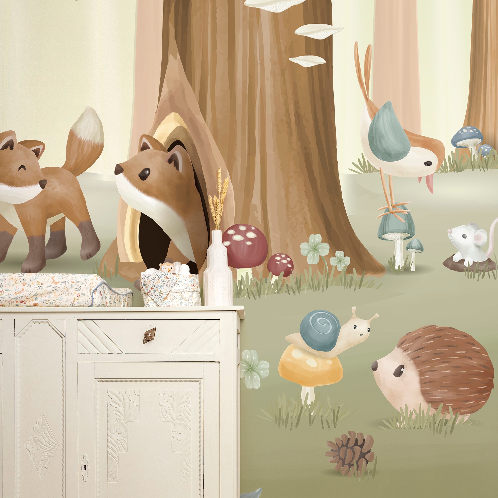 LITTLE DUTCH Fototapete »Forest Friends«, neutral, 280x300cm (LxB) ca. 8,4m2