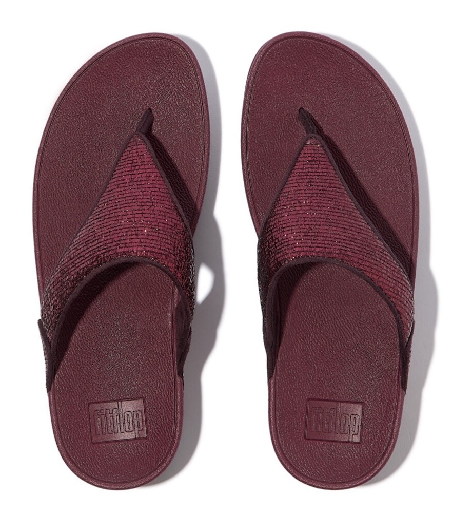 Fitflop Zehentrenner »LULU CRINKLED SHIMMER«, Slides, Badeschuh mit Glitter