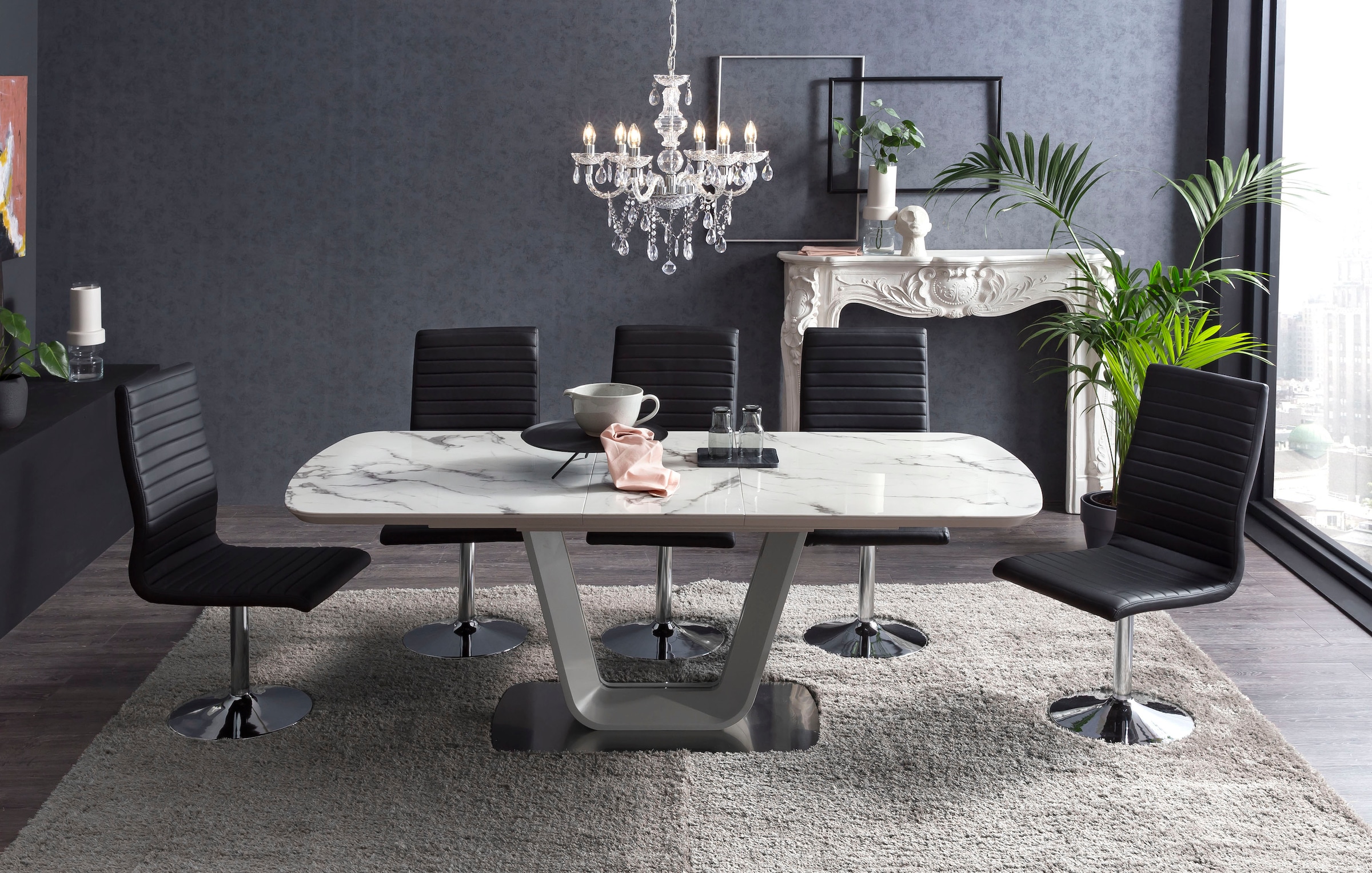 SalesFever Esstisch "Design Tisch für stilvolle Mahlzeiten" Erweiterbarer G günstig online kaufen