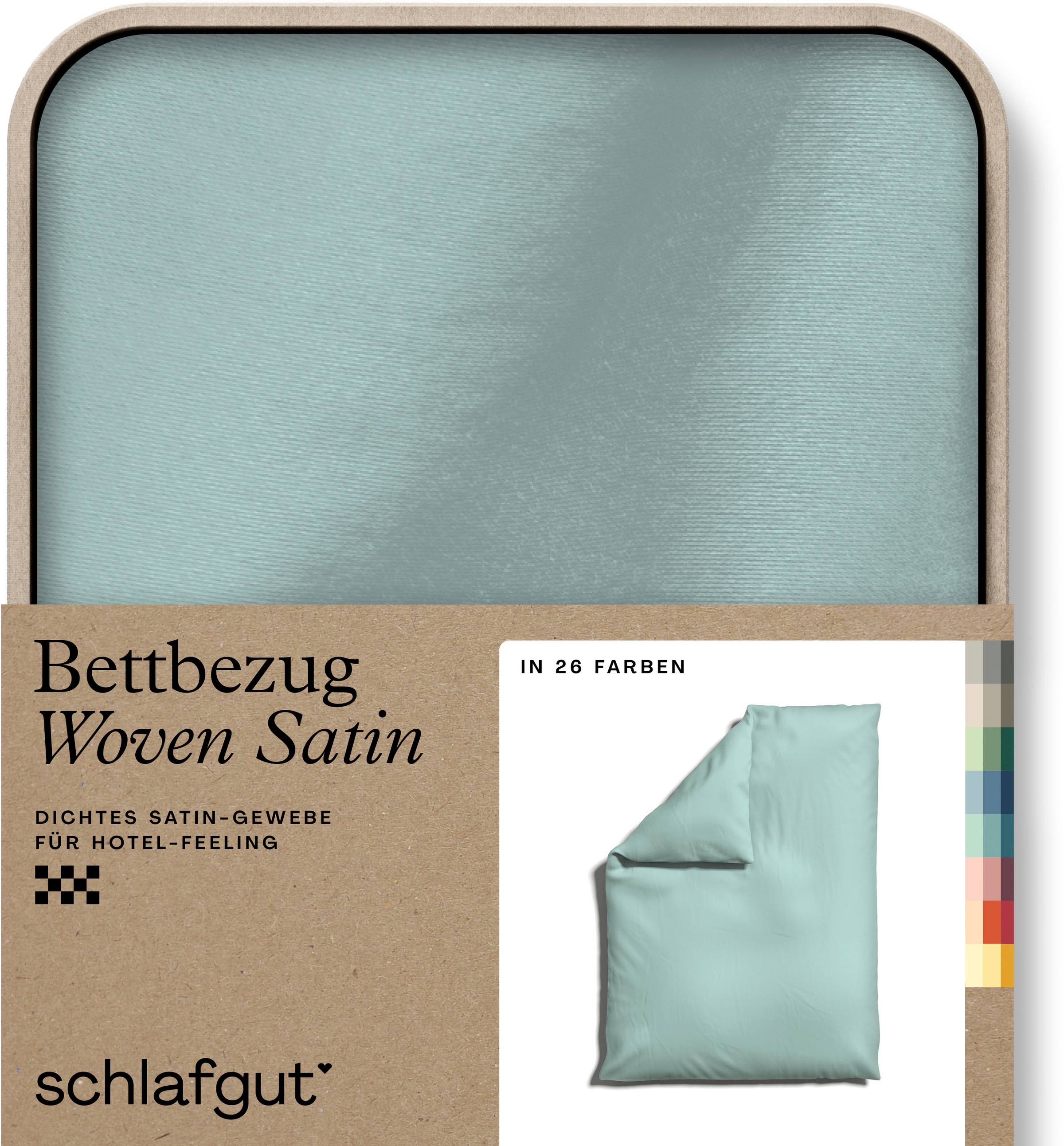 Schlafgut Bettbezug "Premium Woven Satin, 100% Baumwolle, Fadendichte 300TC" besonders dicht gewebt, Mix & Match: passender Kissenbezug erhältlich