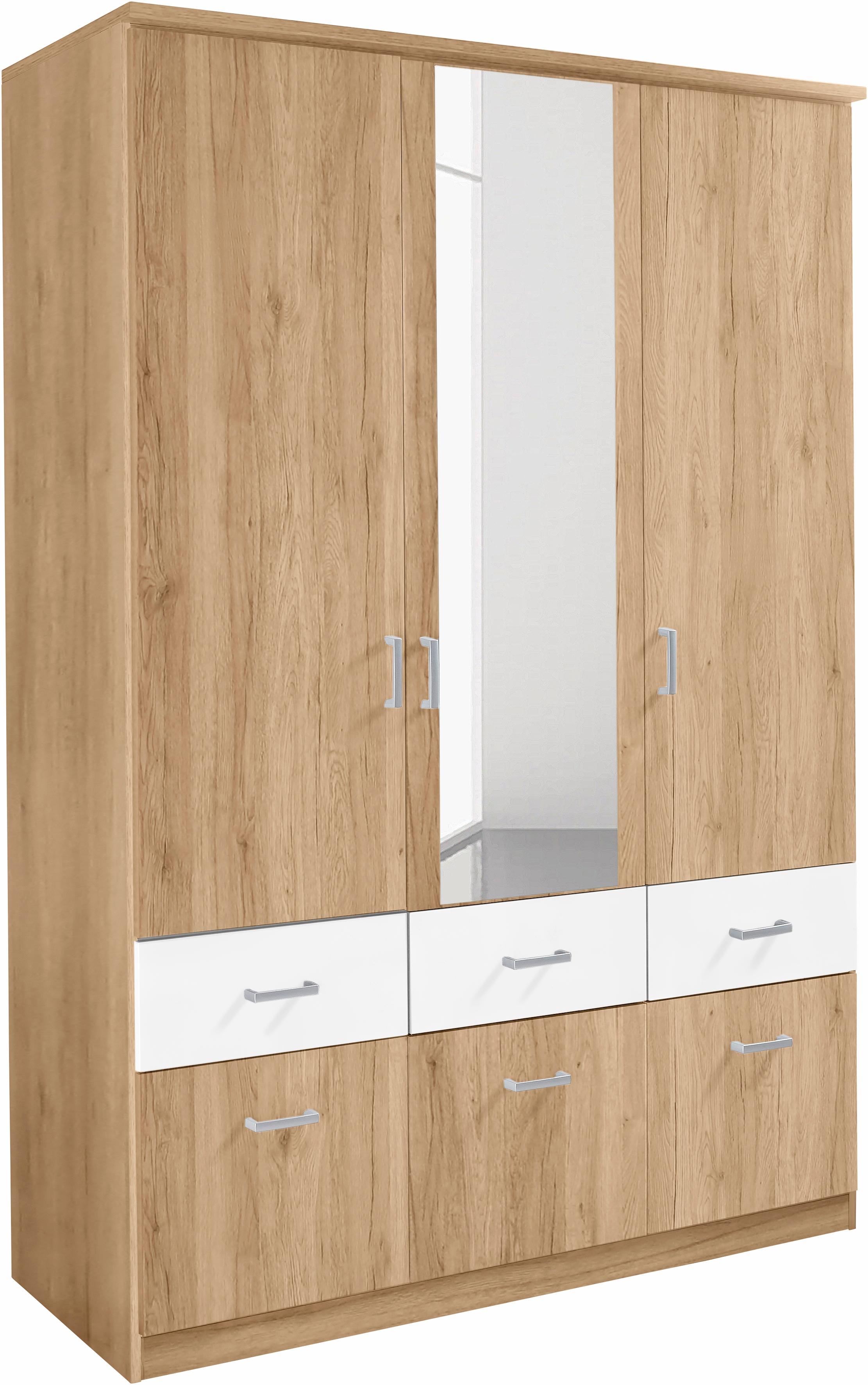 rauch Kleiderschrank "Kleiderschrank Schrank Garderobe deckenhoher Schrank BREMEN" optional mit Spiegel, Breiten: 91/136/181 cm, Höhe: 199 cm, in vielen Farbvariationen, inkl. Kranzblende MADE IN GERMANY