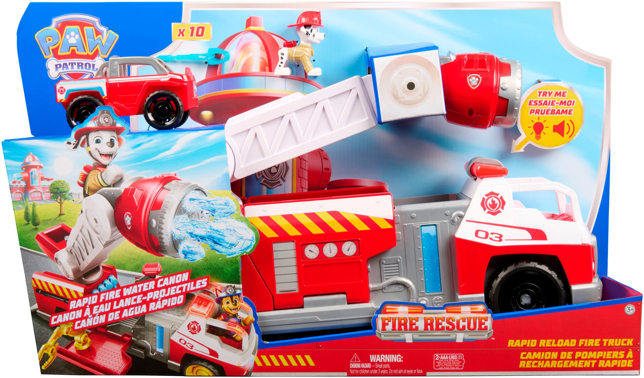 Spin Master Spielzeug-Feuerwehr »PAW Patrol Fire Rescue - Marshalls Deluxe Feuerwehr-Truck«, mit Licht und Sound