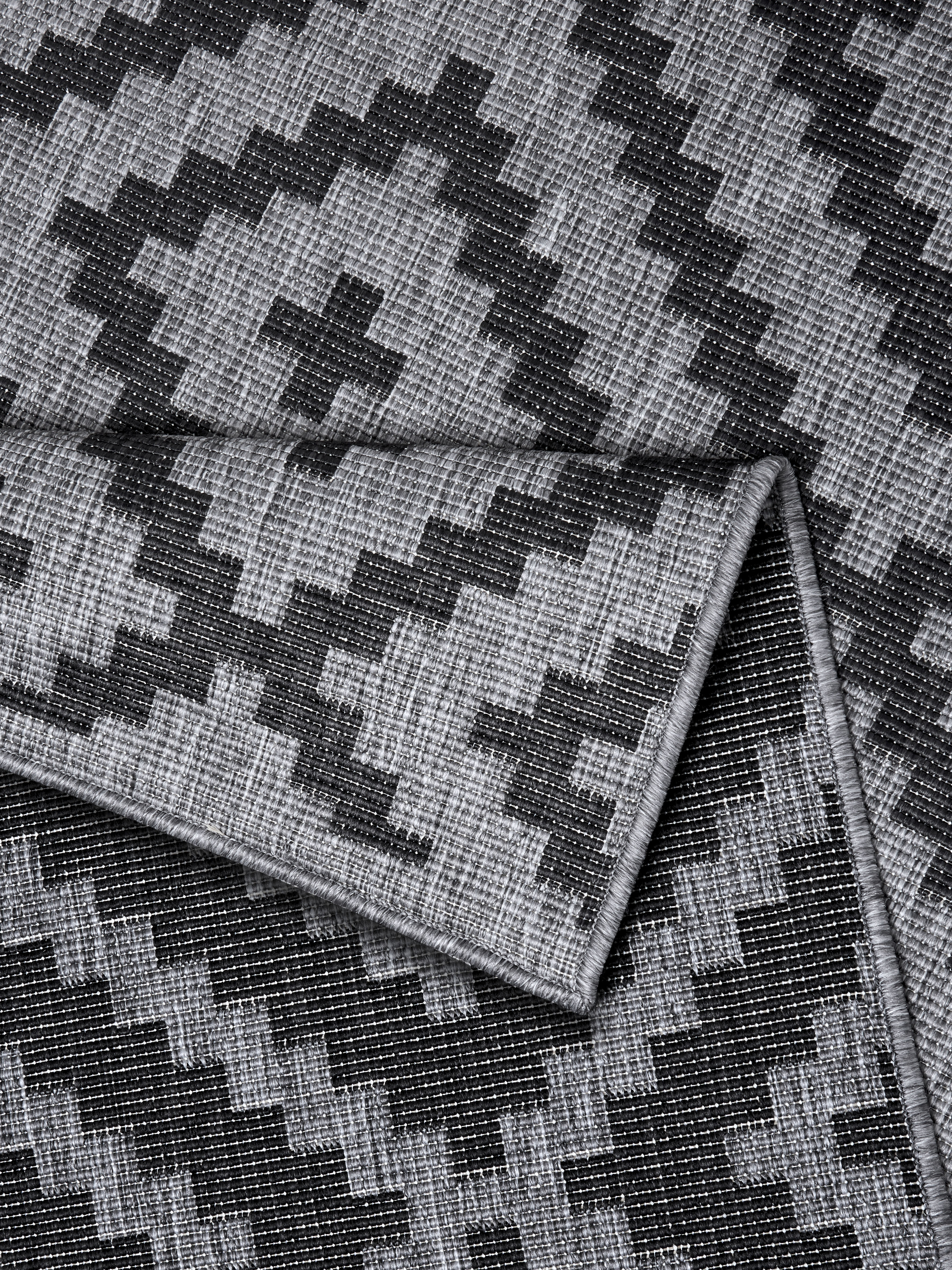 Thumbnail - my home Teppich "Ronda Wendeteppich", rechteckig, 5 mm Höhe, Sisal-Optik, Flachgewebe, In- und Outdoor, geometrisches Bo...