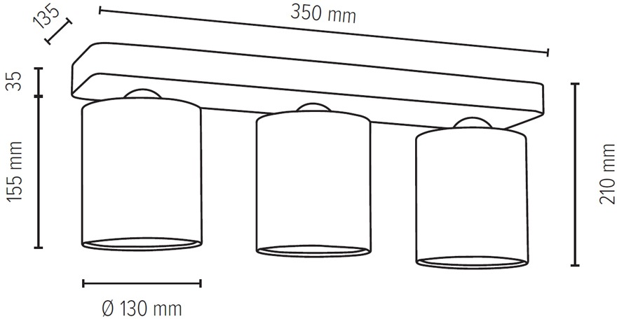 SPOT Light Deckenleuchte »GENTLE«, 3 flammig, Leuchtmittel E27 | ohne Leuchtmittel, Leuchtenschirm aus wertigen Stoff, Echtes Beton - handgefertigt