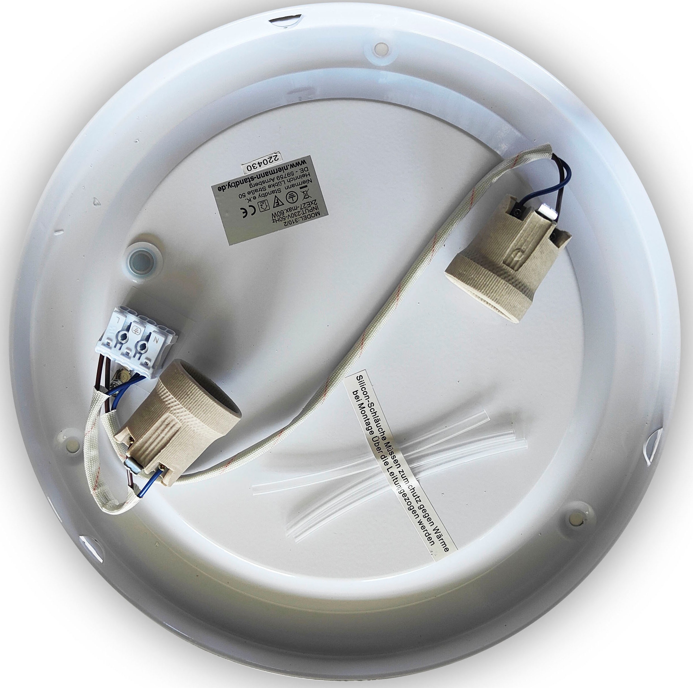 NIERMANN Deckenleuchte "Opal matt, Dekorring Chrom, HF Sensor", grau (chrom), 2, Ø 40cm, 1 Stk., Leuchten, Deckenleuchte 2