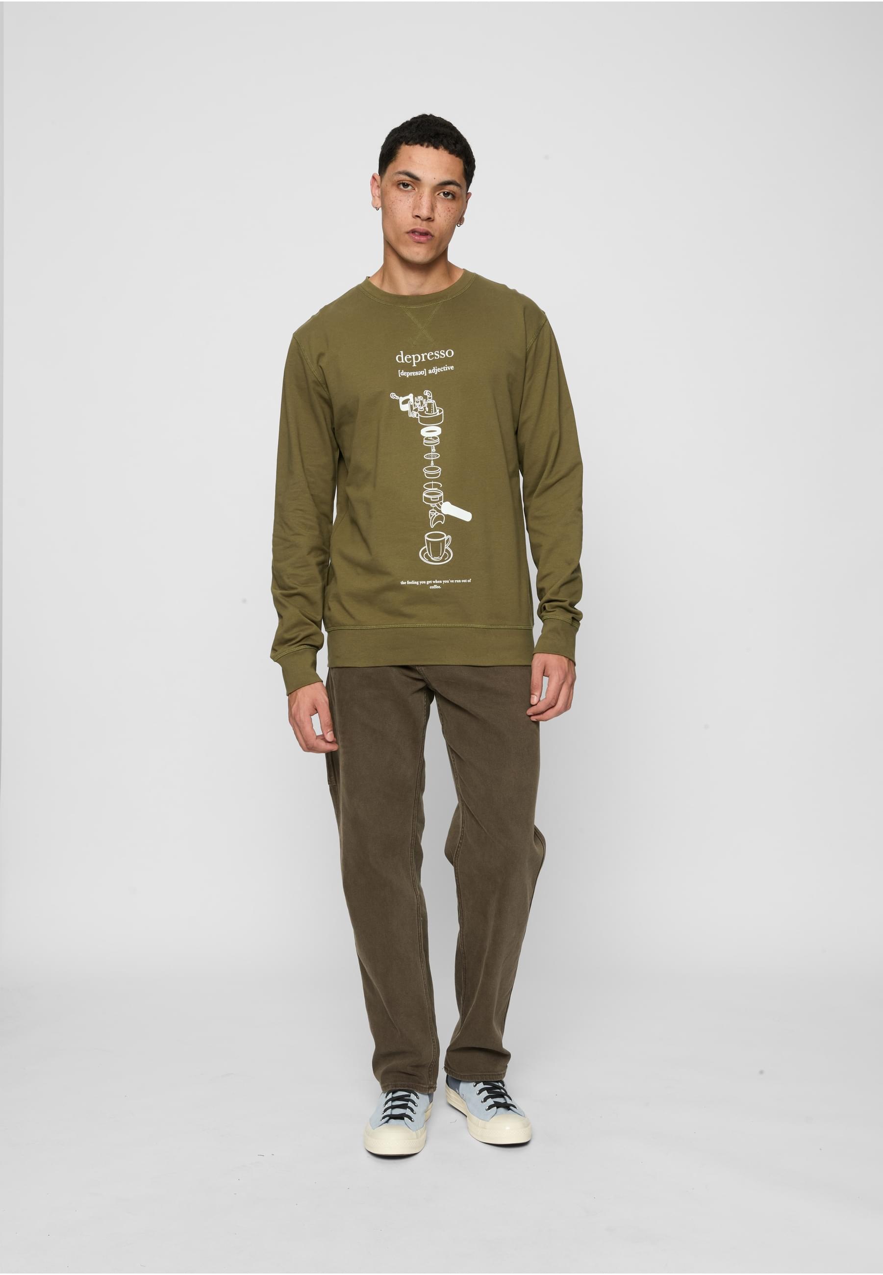MisterTee Rundhalspullover »MisterTee Herren Depresso Crewneck«, (1 tlg.)
