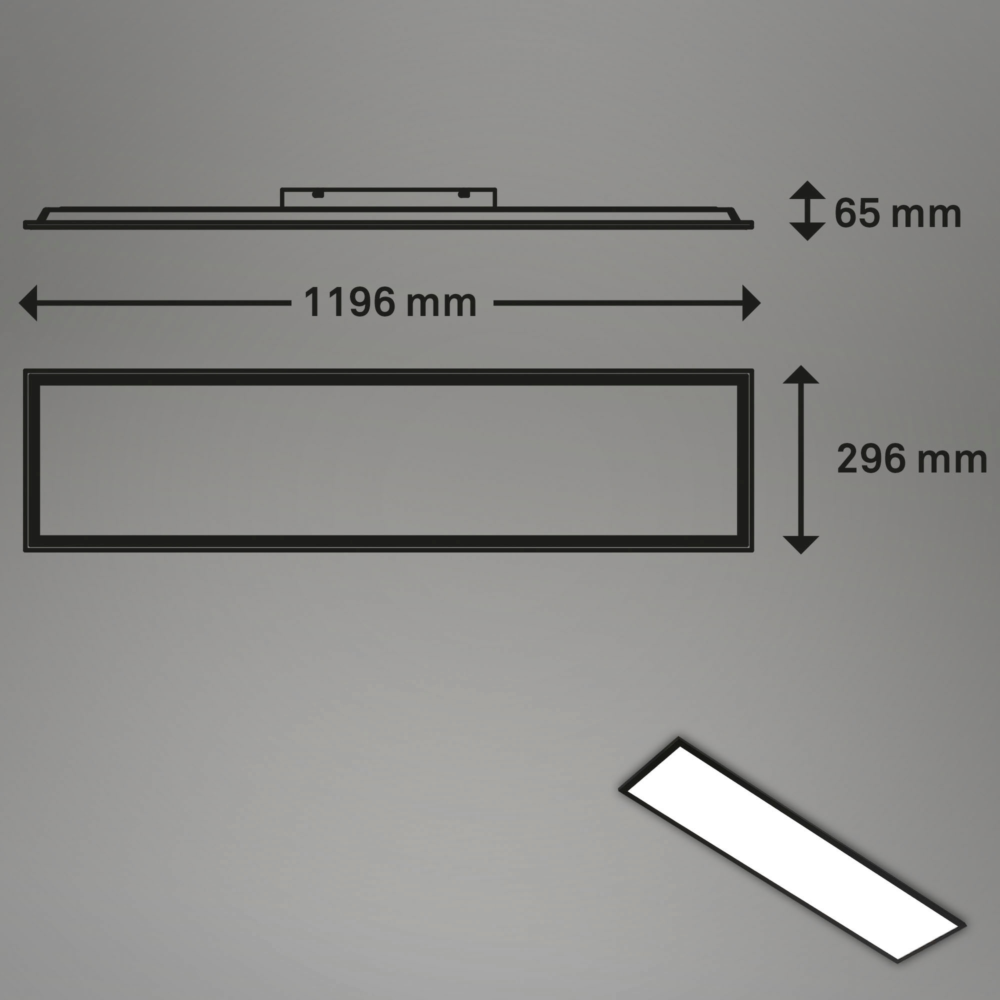 Briloner Leuchten LED Panel »7154015 Colour«, Leuchtmittel LED-Board | LED fest integriert, Deckenlampe, 119,6x29,6x6,5cm, Schwarz, 40W, Wohnzimmer, Schlafzimmer