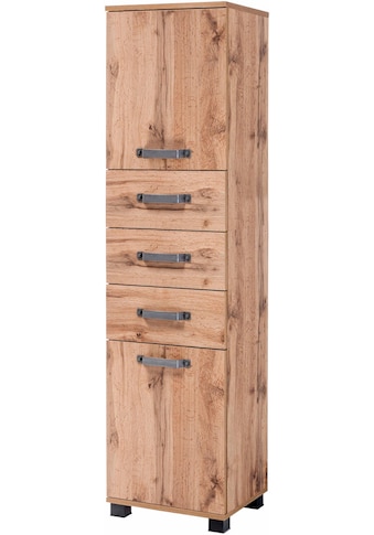 Hochschrank »Milan«, Breite 40,5 cm, mit 2 Türen, 3 Schubladen & Metallgriffen